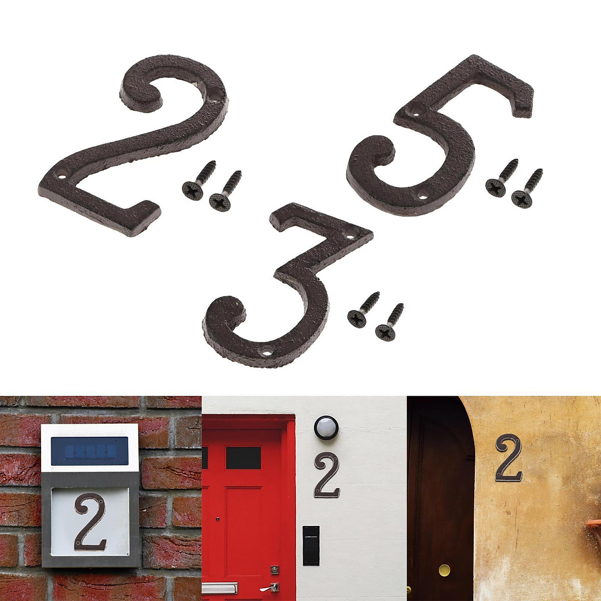 3pcs Iron Number Door Sign Plaque For Home Office Decoration - Thiết bị nhà  cửa khác