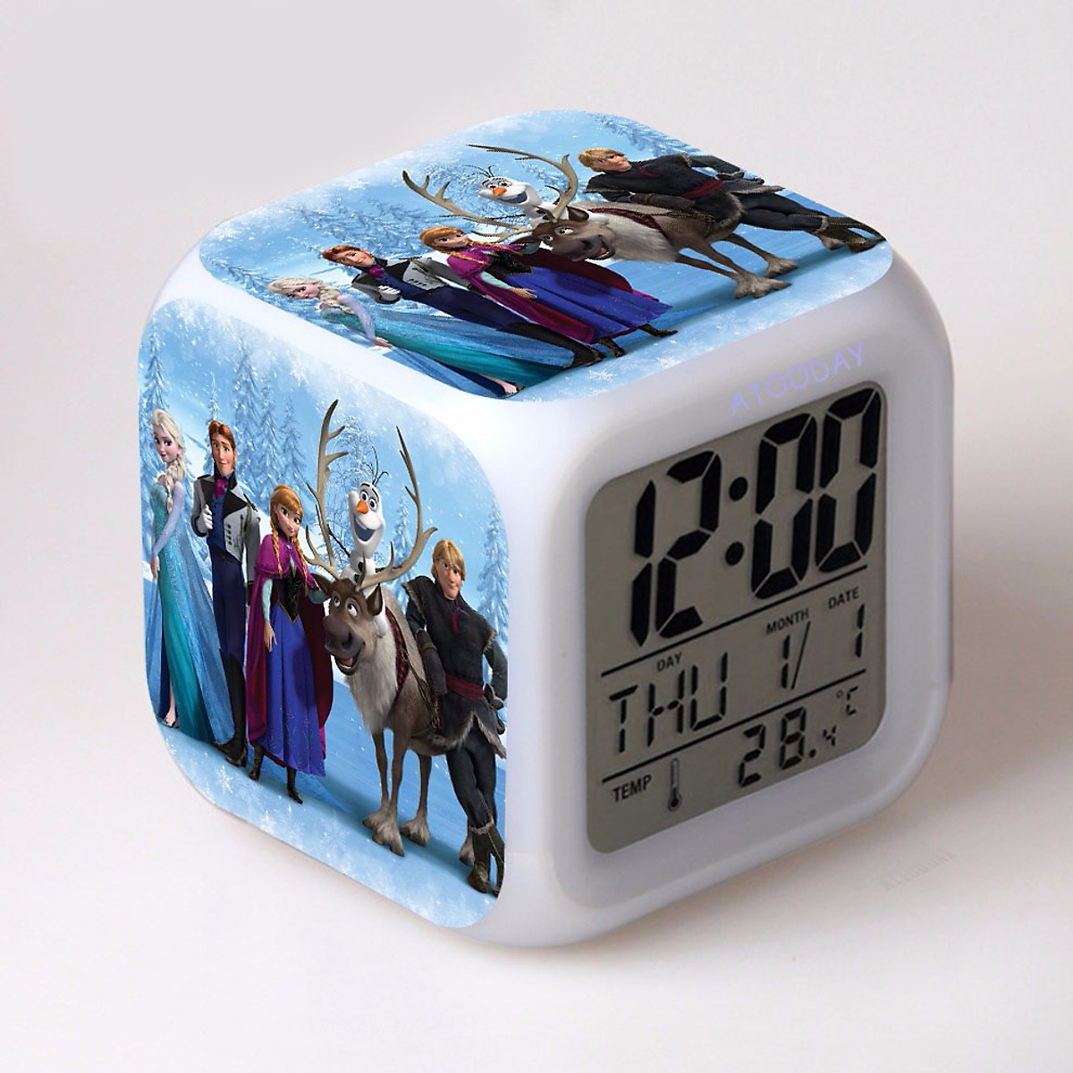 Mua Hot sales NEW 11 Digital Alarm Clock Elesa Anna Olaf Cartoon Alarm Glowing Led Color Change Moodicare Clocks Alarm Temperature Mua Hot sales NEW 11 Digital Alarm Clock Elesa Anna Olaf Cartoon Alarm Glowing Led Color Change Moodicare Clocks Alarm Temperature