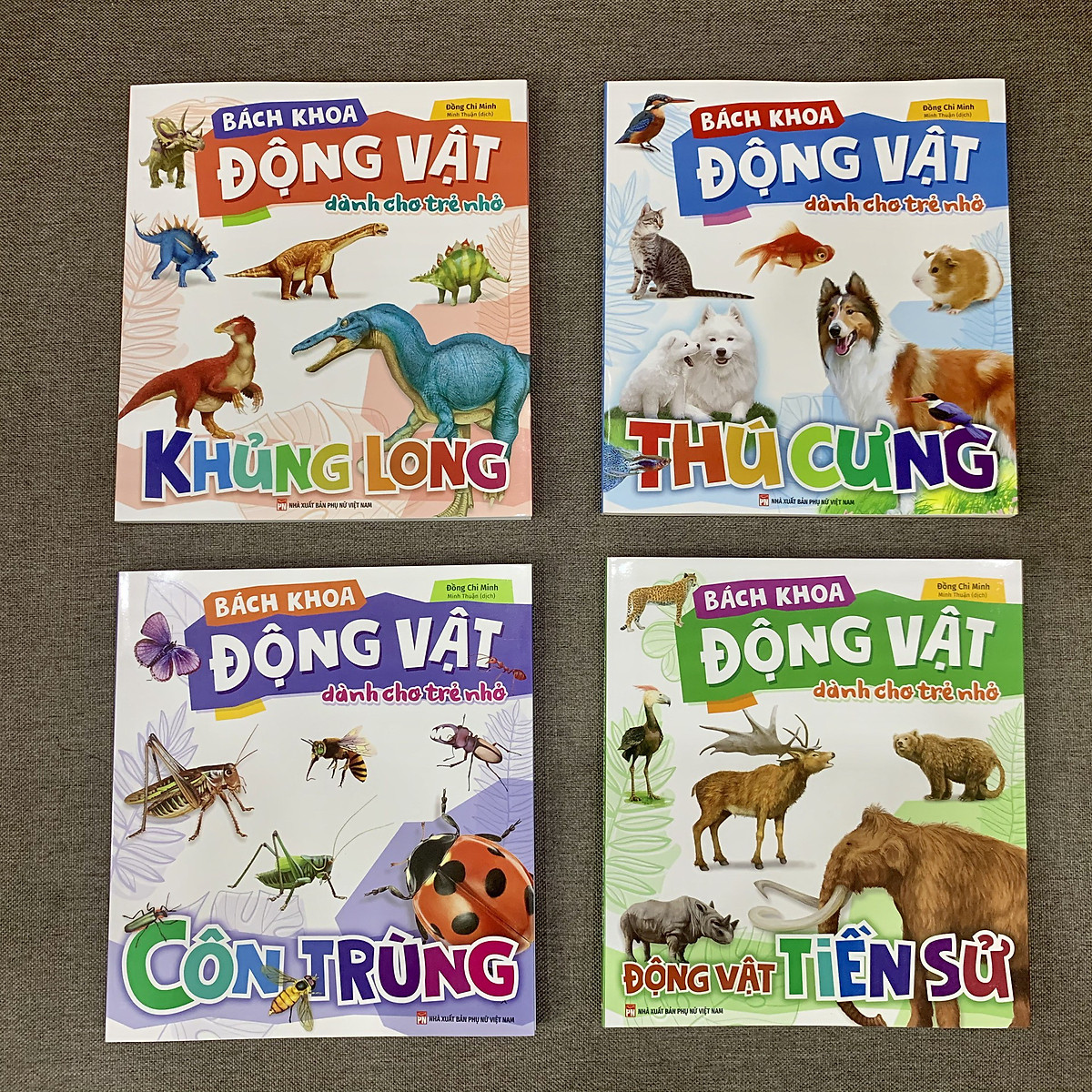 Combo 4 cuốn Bách Khoa Động Vật Dành Cho Trẻ Nhỏ: Thú Cưng + Côn Trùng + Khủng Long + Động Vật Tiền Sử