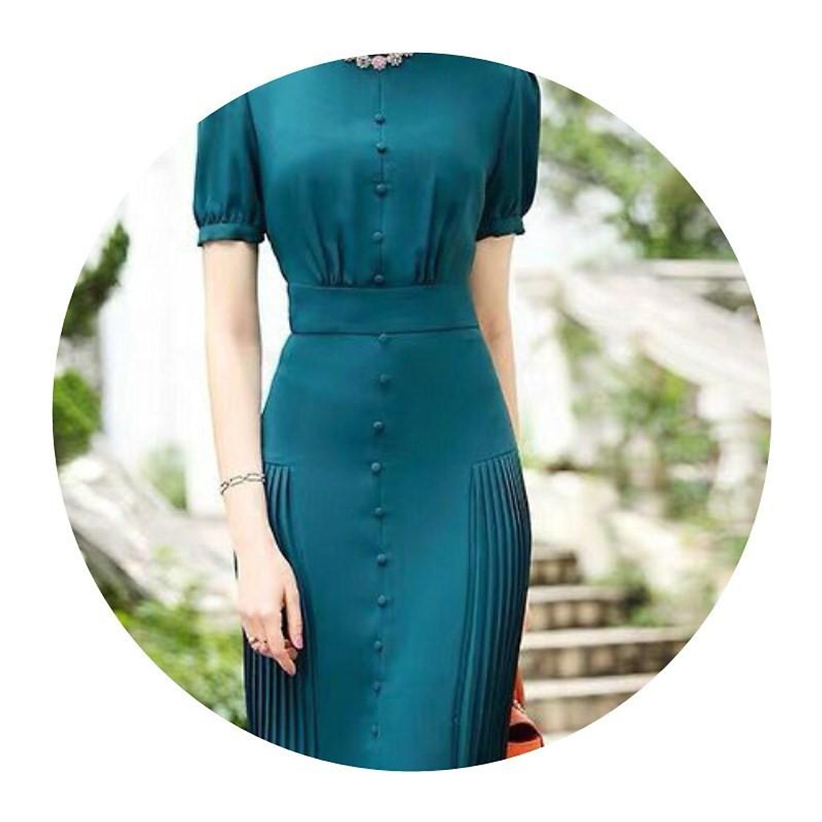 (HÀNG SẴN) Đầm Trung Niên Cơ Sở Thanh Lịch VH41 - Hàng Quảng Châu Cao Cấp