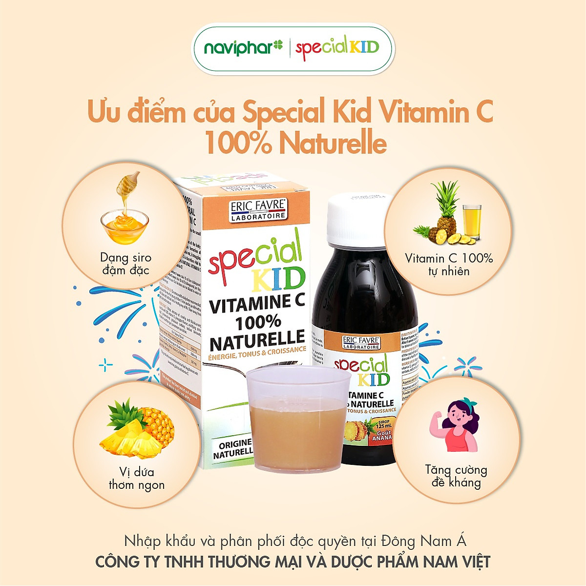 TPBVSK Special Kid Vitamine C 100% Naturelle - Siro bổ sung Vitamine C hữu cơ tự nhiên, tăng cường sức đề kháng (125ml) [Nhập khẩu Pháp]