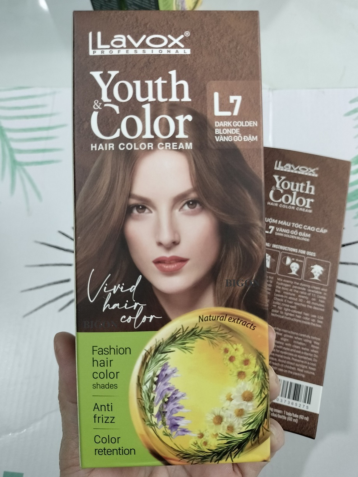 Vàng Gỗ Đậm) Kem Nhuộm Dưỡng Tóc Màu Thời Trang Lavox Youth&Color L7 - Dark Golden Blode Vàng Gỗ Đậm) Kem Nhuộm Dưỡng Tóc Màu Thời Trang Lavox Youth&Color L7 - Dark Golden Blode