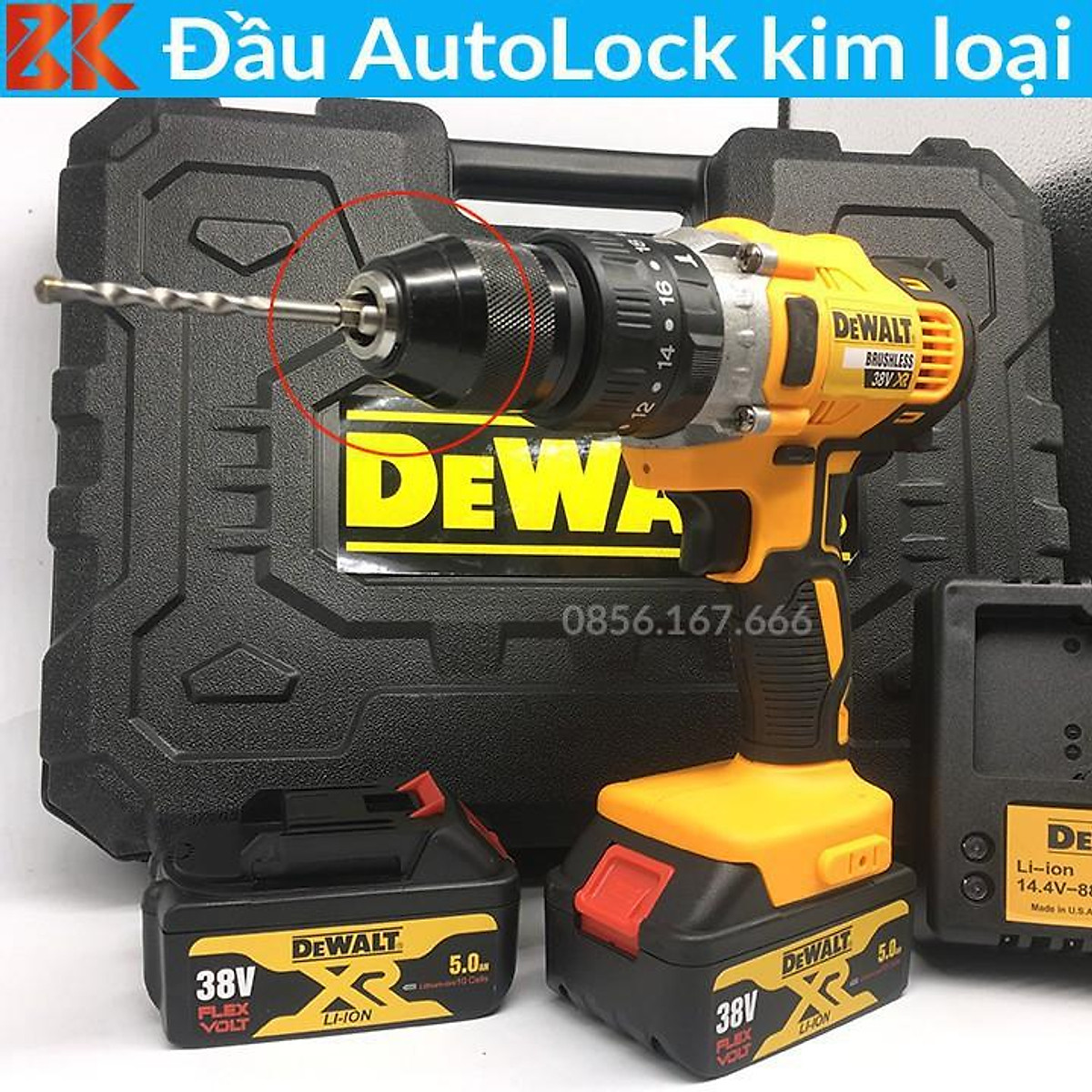 Mua Máy Khoan Bê tông DEWALT 38V - Pin 10 CELL – Máy bắt vít (TẶNG 1 Mũi  Khoan) – Không chổi than - 100% Lõi Đồng - 1 PIN tại DỤNG CỤ ĐA NĂNG