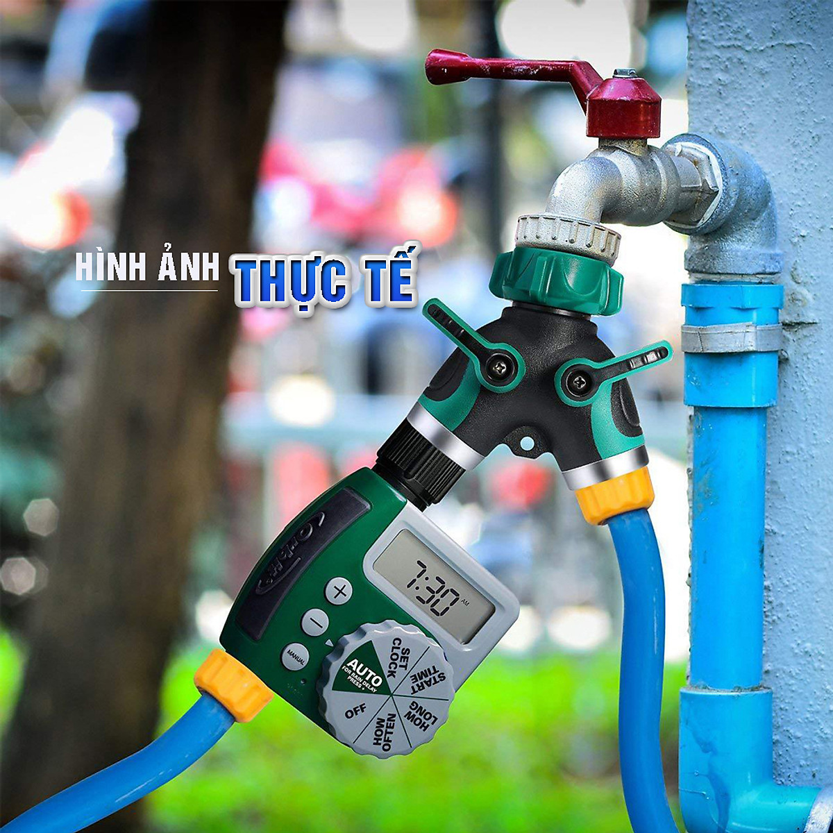 Van chia nước chia 2 chữ Y 2 đầu ra, 2 khóa van độc lập, phi 27mm ¾, đầu nối ống nước chia 2