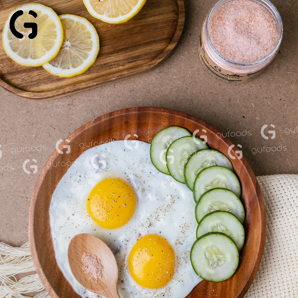 Muối hồng Himalaya GUfoods (dạng hạt mịn) - Tự nhiên, Giàu khoáng chất vi lượng, Không phụ gia, Không tinh chế