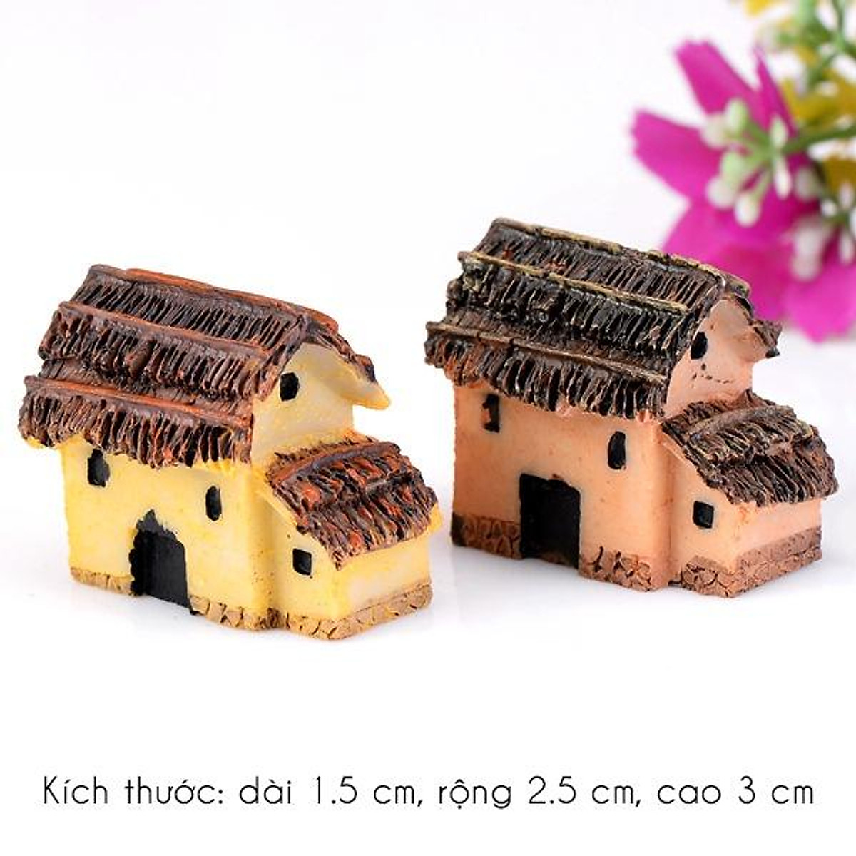 Phụ kiện nhà tranh, nhà nông thôn cao cỡ 3 cm, trang trí tiểu cảnh ...