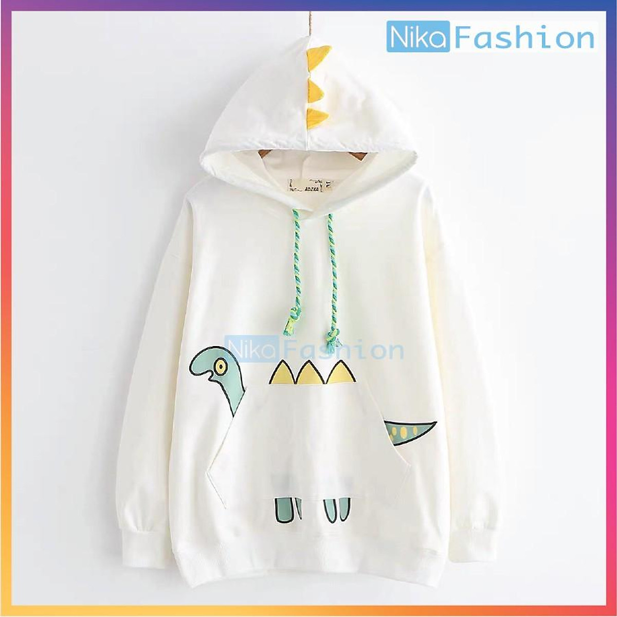 Nikafashion Áo Hoodie Nón Unisex Nam Nữ Chất Vải Nỉ Freesize 1 kích cỡ Form Dáng Rộng Dưới 65kg Mặc Đẹp K.L.O.N.G.T.Ú.I
