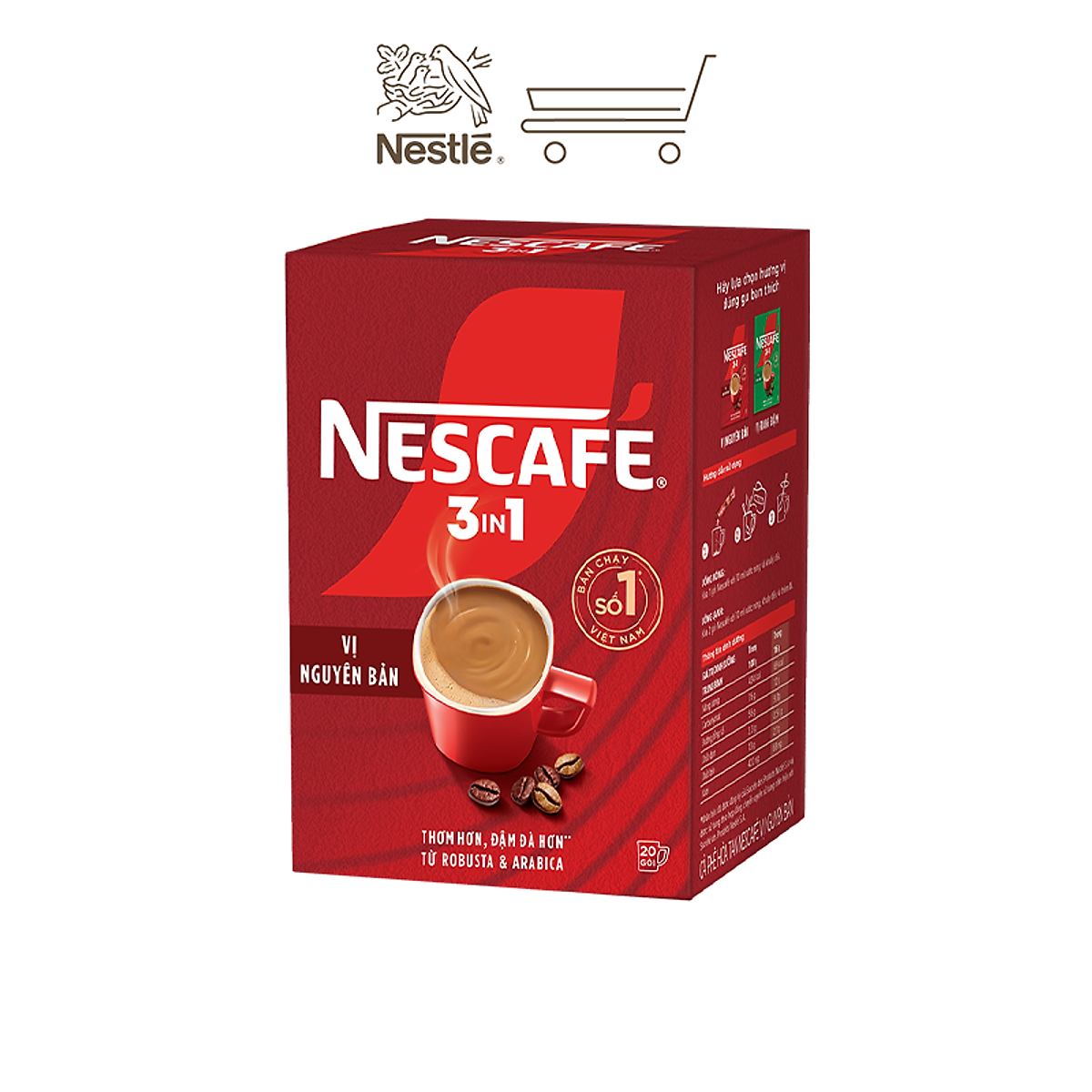 Combo 2 Hộp NESCAFE 3IN1 Công thức cải tiến - VỊ NGUYÊN BẢN Hộp 20 gói