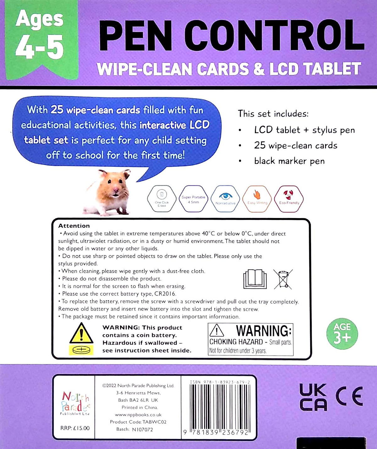 Reception Wipe Clean Cards & LCD Tablet: Pen Control