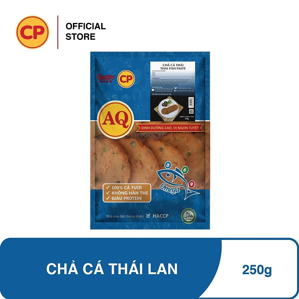 CP Chả Cá Thái Lan Cao Cấp - 250g - Sản Phẩm Từ Hải Sản Cao Cấp, 100