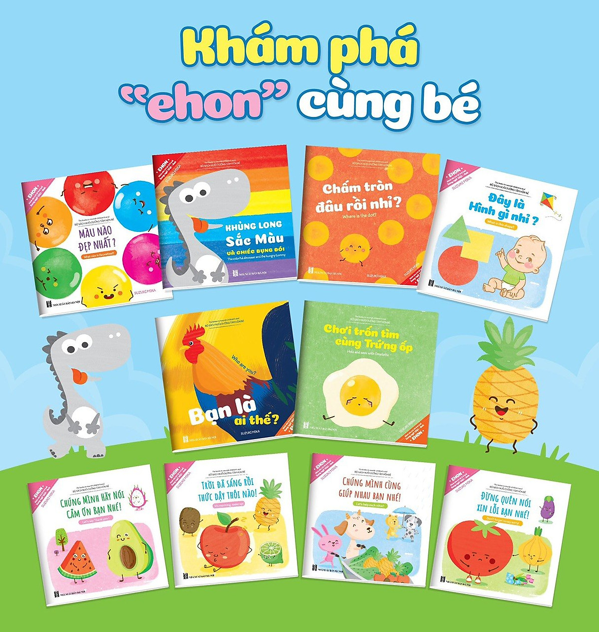 Trọn Bộ 10 tập EHON Song Ngữ cho bé thông minh sáng tạo: Ehon Điều Kỳ Diệu Của Hình Khối + Điều Kỳ Diệu Của Âm Thanh + Điều Kỳ Diệu Của Màu Sắc (Bộ 10 cuốn cho bé 0-6 tuổi / Bộ Sách Phát Triển Trí Tuệ & Kích Thích Thị Giác Cho Bé)