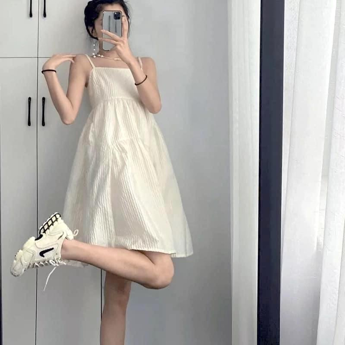 Váy Babydoll 2 Dây Hàn Quốc Form Rộng Chất Thô Mềm Hàng Đẹp TTTM   Lazadavn