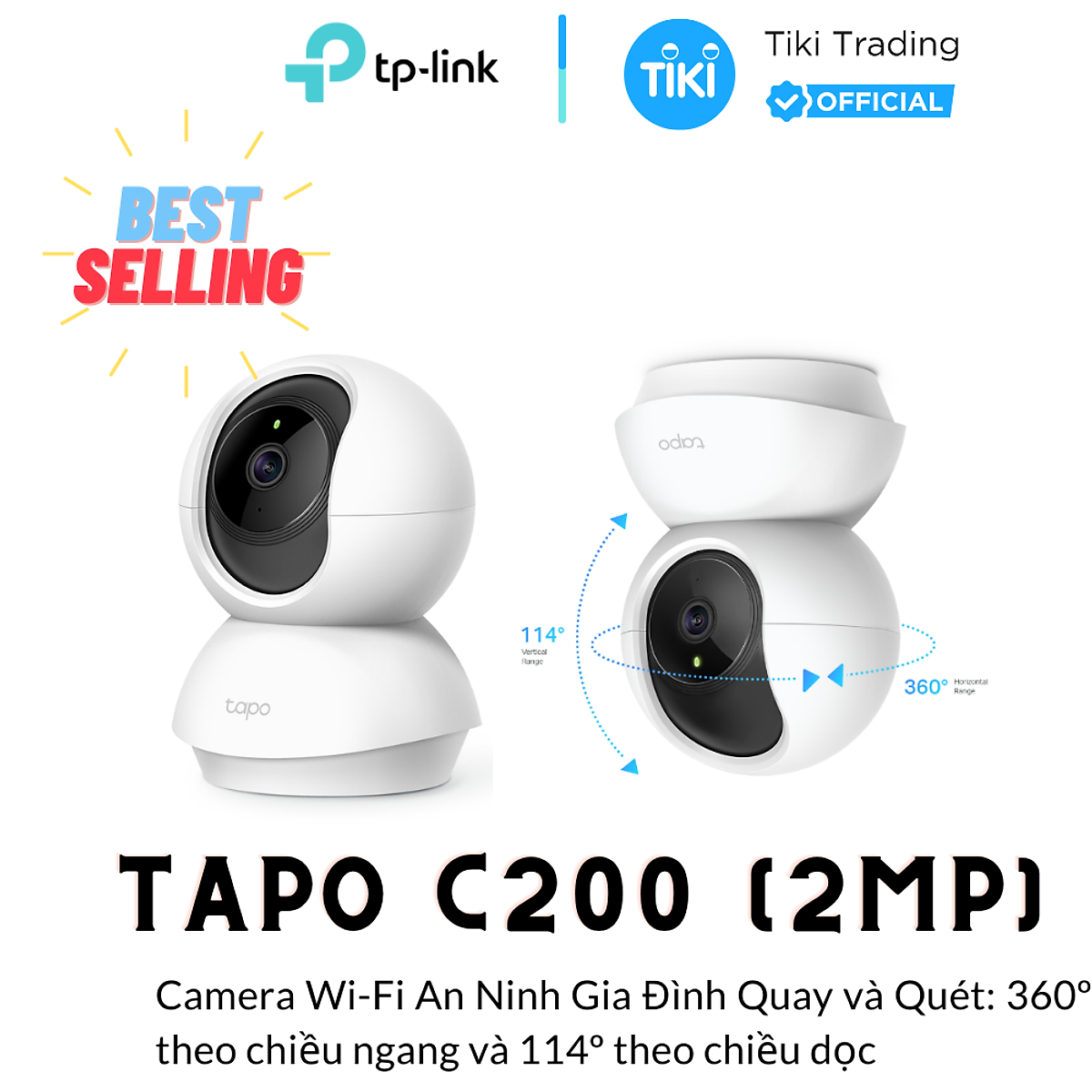 Camera IP Wifi TP-Link Tapo C200 Full HD 1080P Giám sát An Ninh - Hàng Chính Hãng