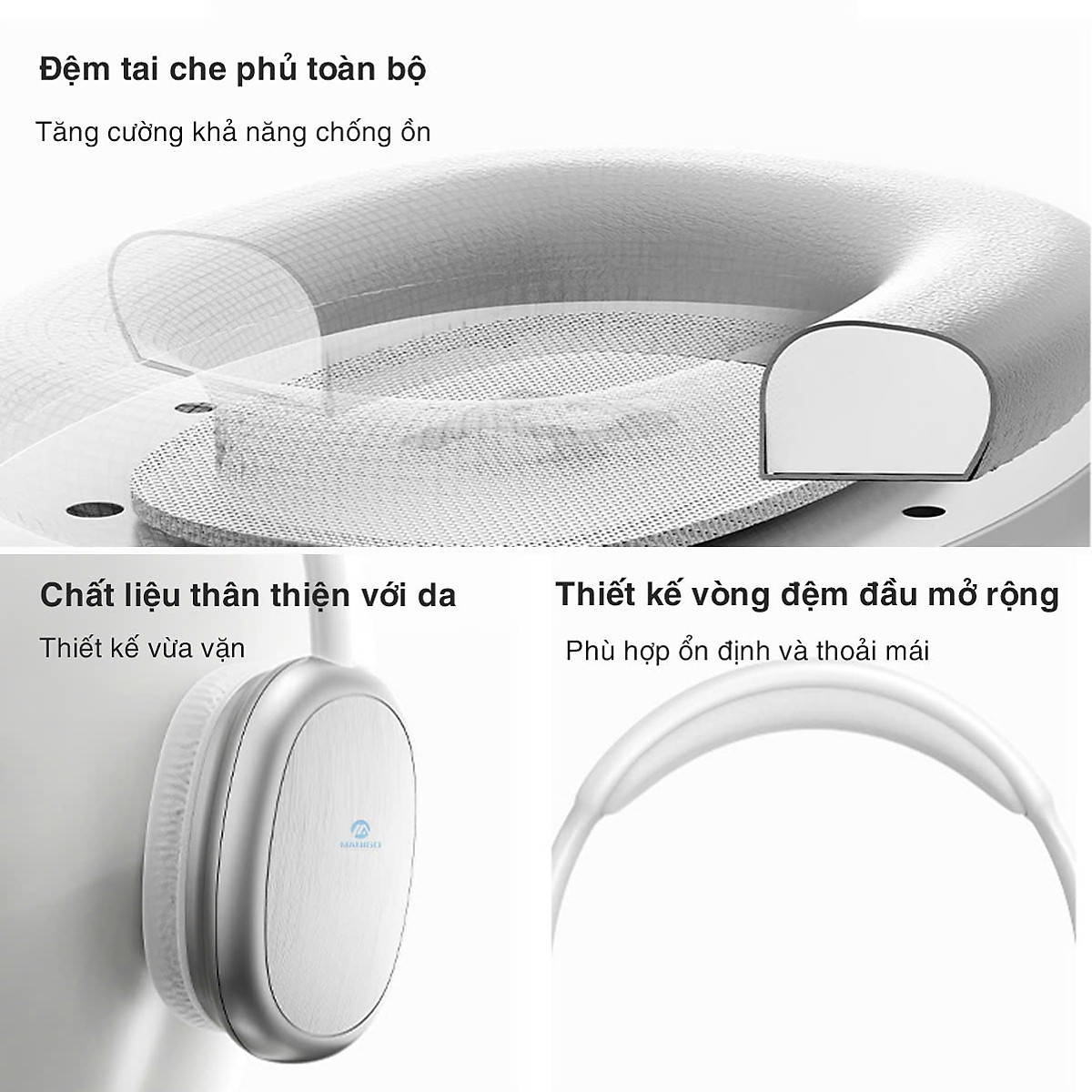 Headphone tai nghe bluetooth không dây chụp tai Rockspace O5 có mic hàng chính hãng BH 1 năm