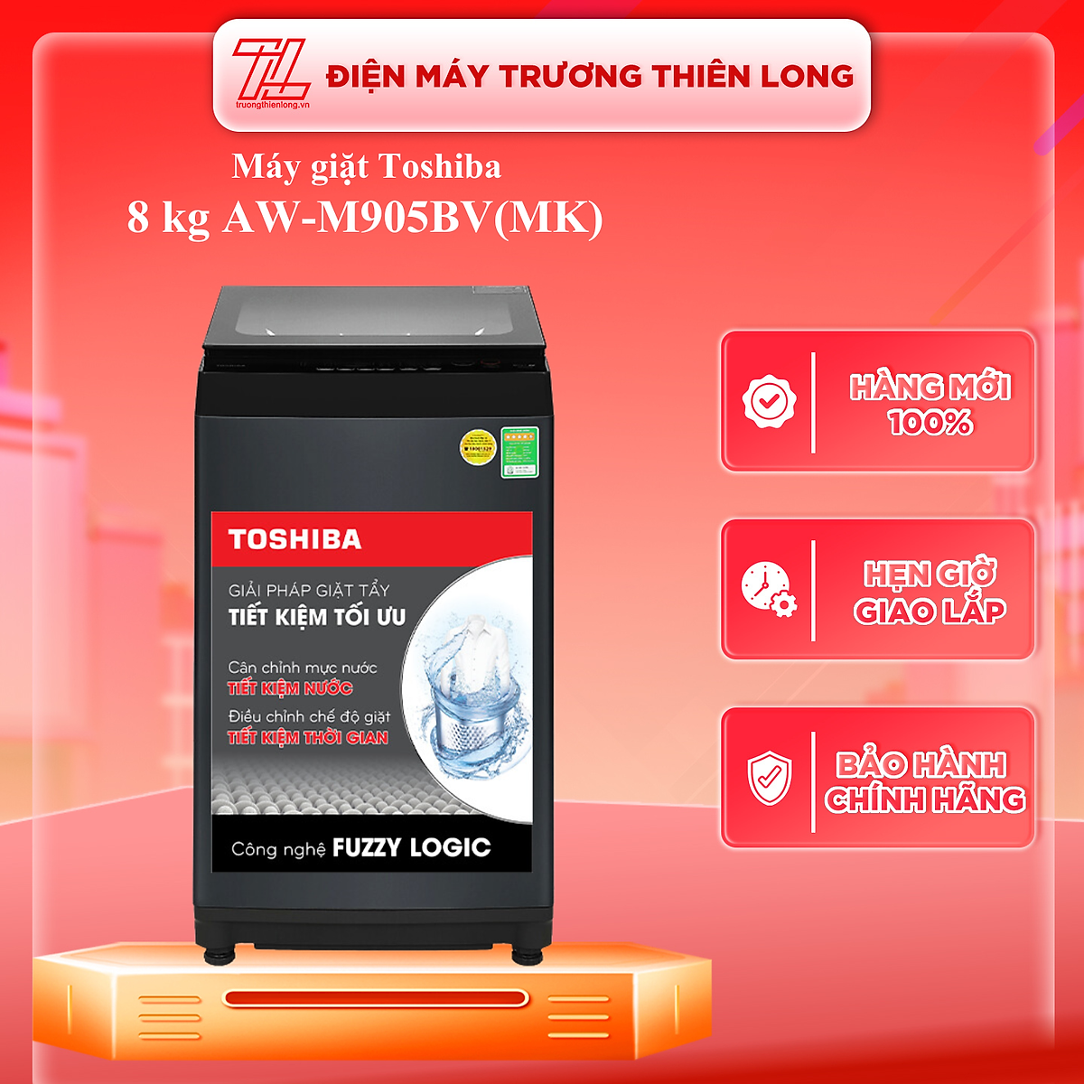 Máy giặt Toshiba 8 kg AW-M905BV(MK) - Hàng chính hãng (Chỉ giao HCM)