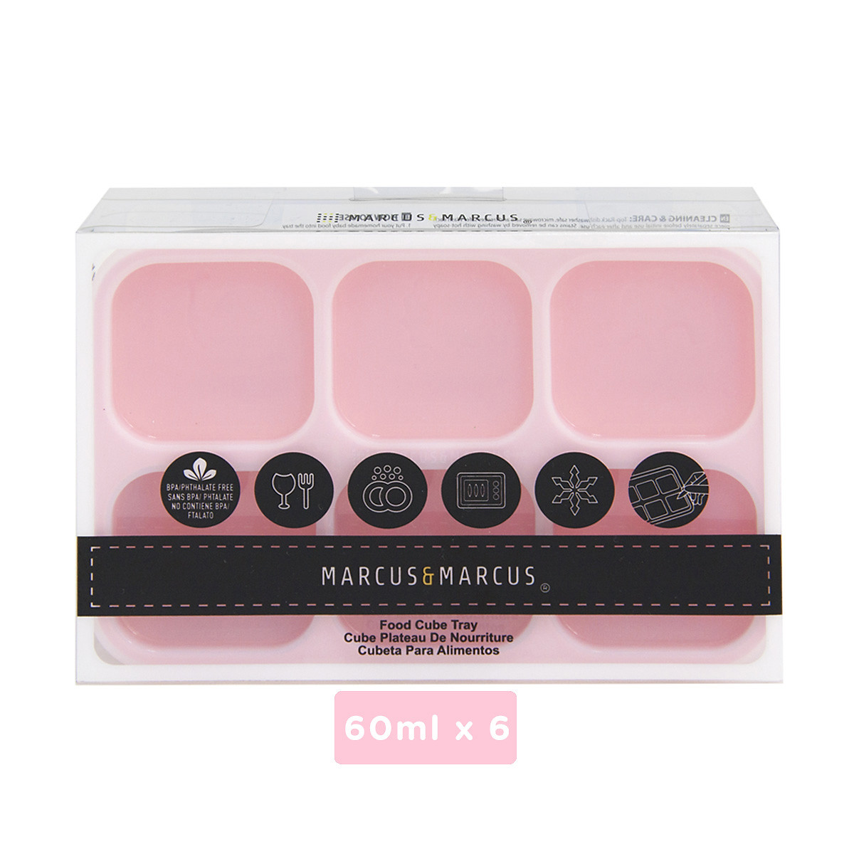 Khay silicon trữ đông đồ ăn dặm cho bé Marcus & Marcus - Pokey (60ml x 6 ngăn)