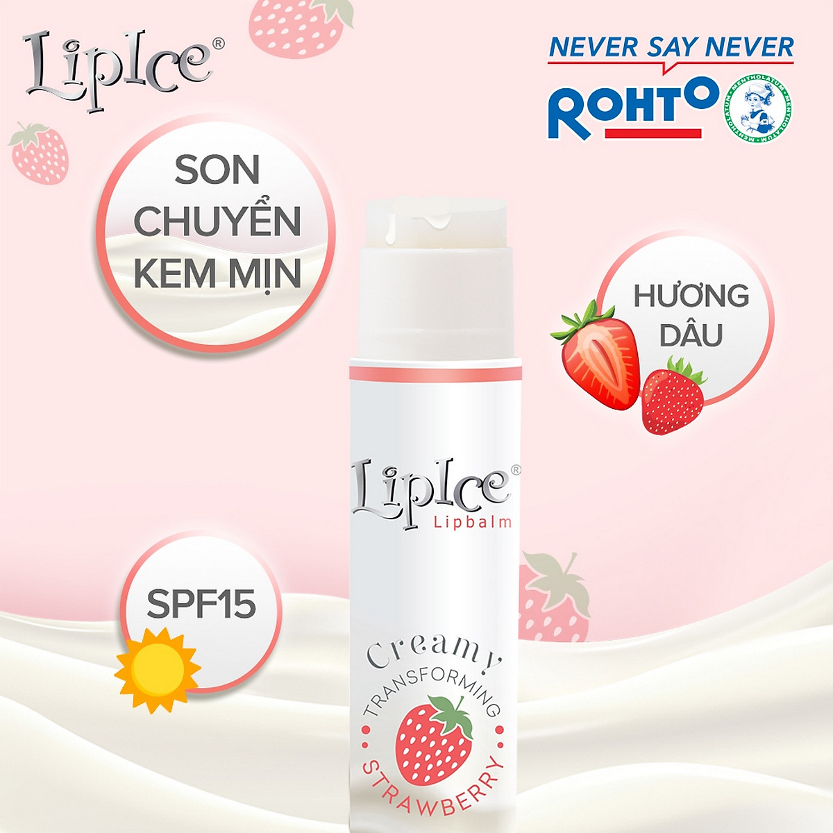 Son dưỡng môi không màu chuyển kem mịn LipIce Creamy