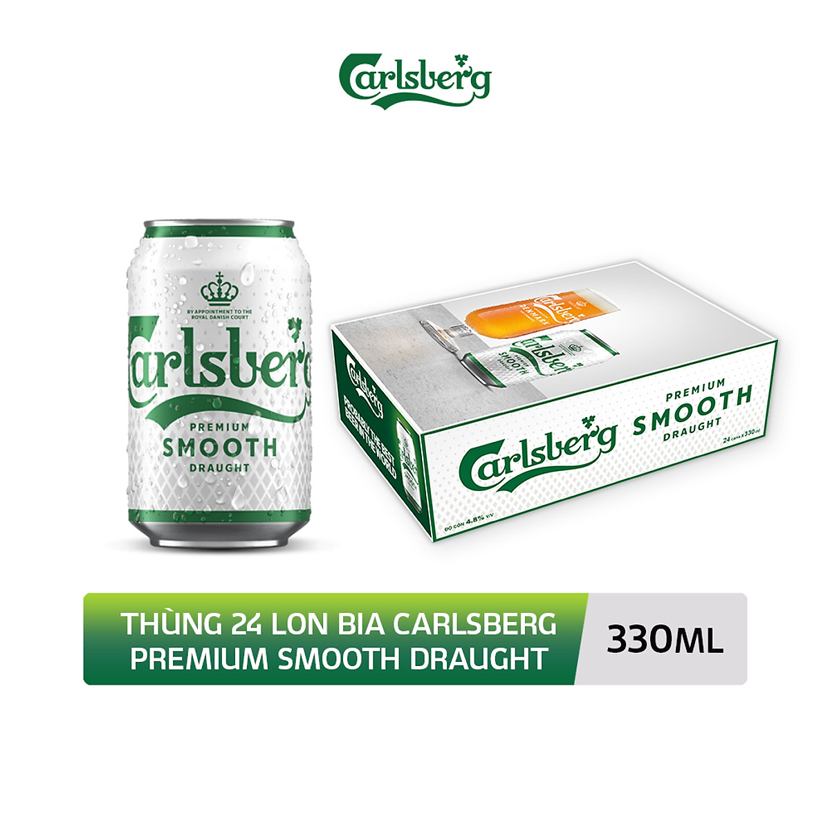 Thùng 24 lon bia Carlsberg Smooth 330ml - Bia Nhập Khẩu