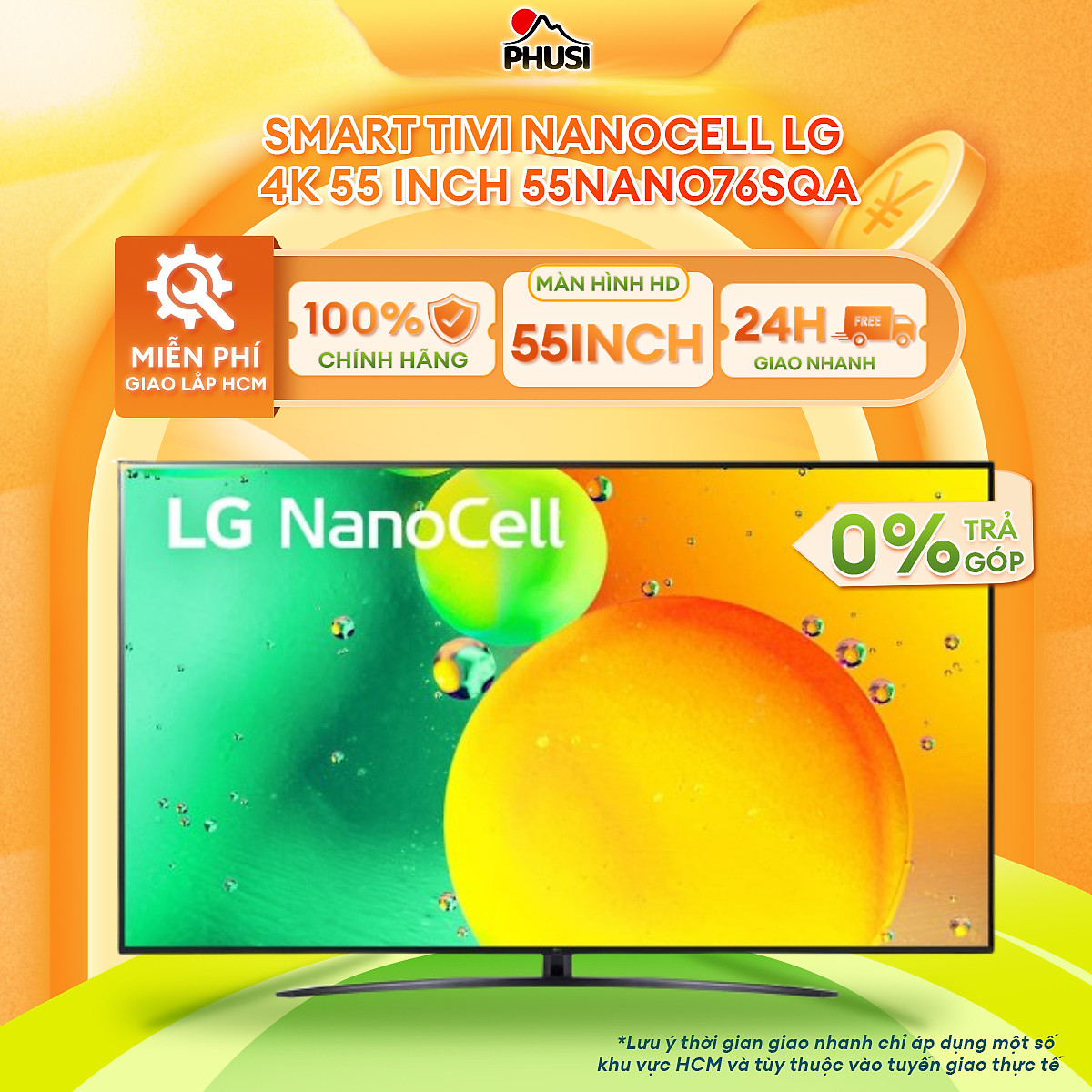 Smart Tivi NanoCell LG 4K 55 inch 55NANO76SQA - Model 2022