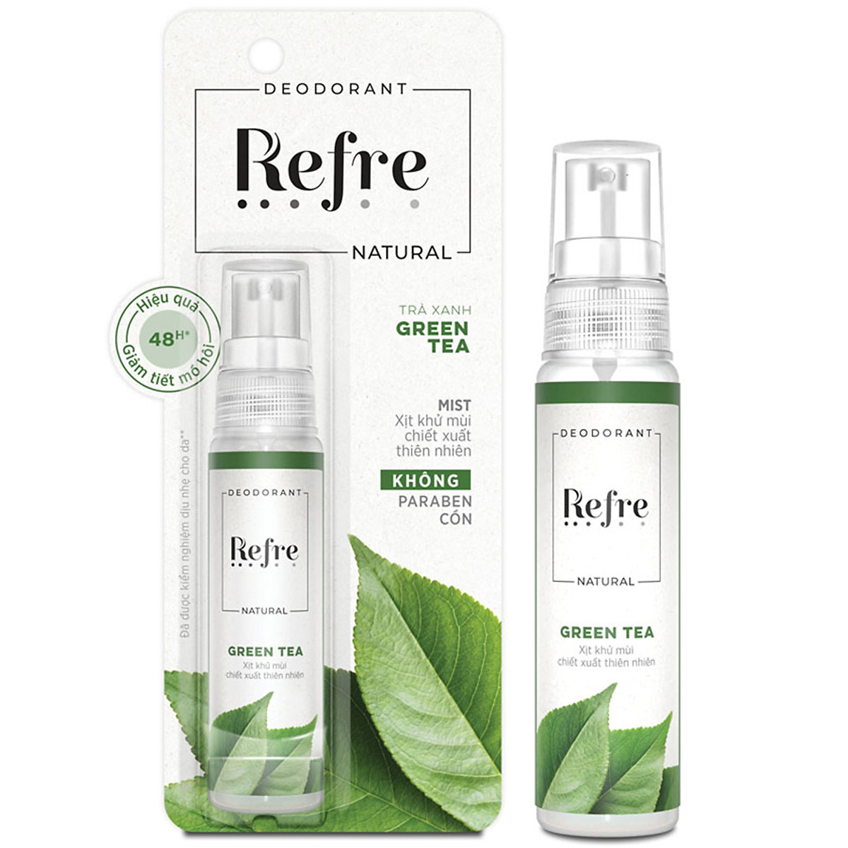 Xịt khử mùi chiết xuất thiên nhiên Refre Natural Green Tea Hương Trà Xanh (30ml)