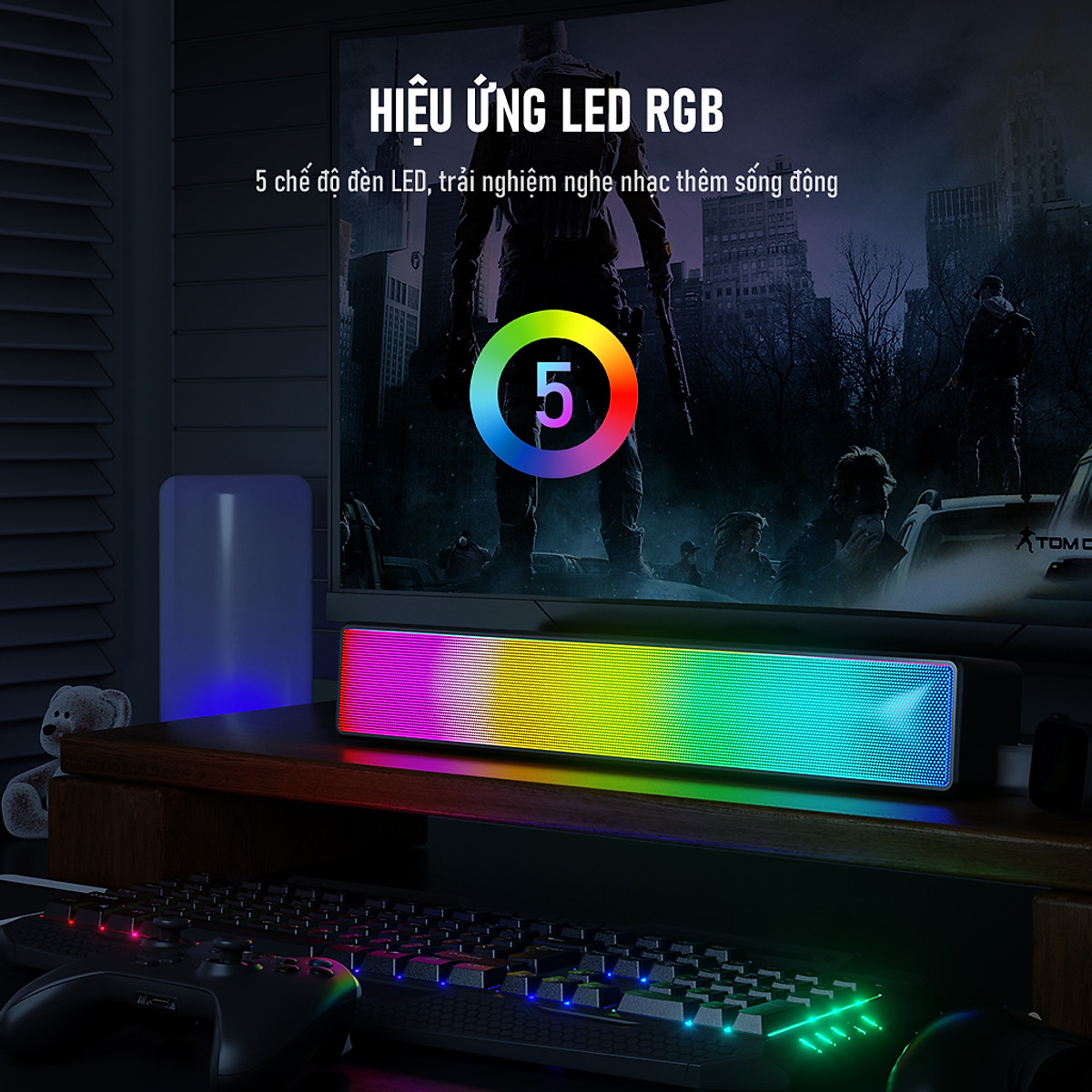 Loa Thanh Bluetooth Soundbar ROBOT RB580 10W Ultra Bass Hiệu Ứng RGB Hỗ