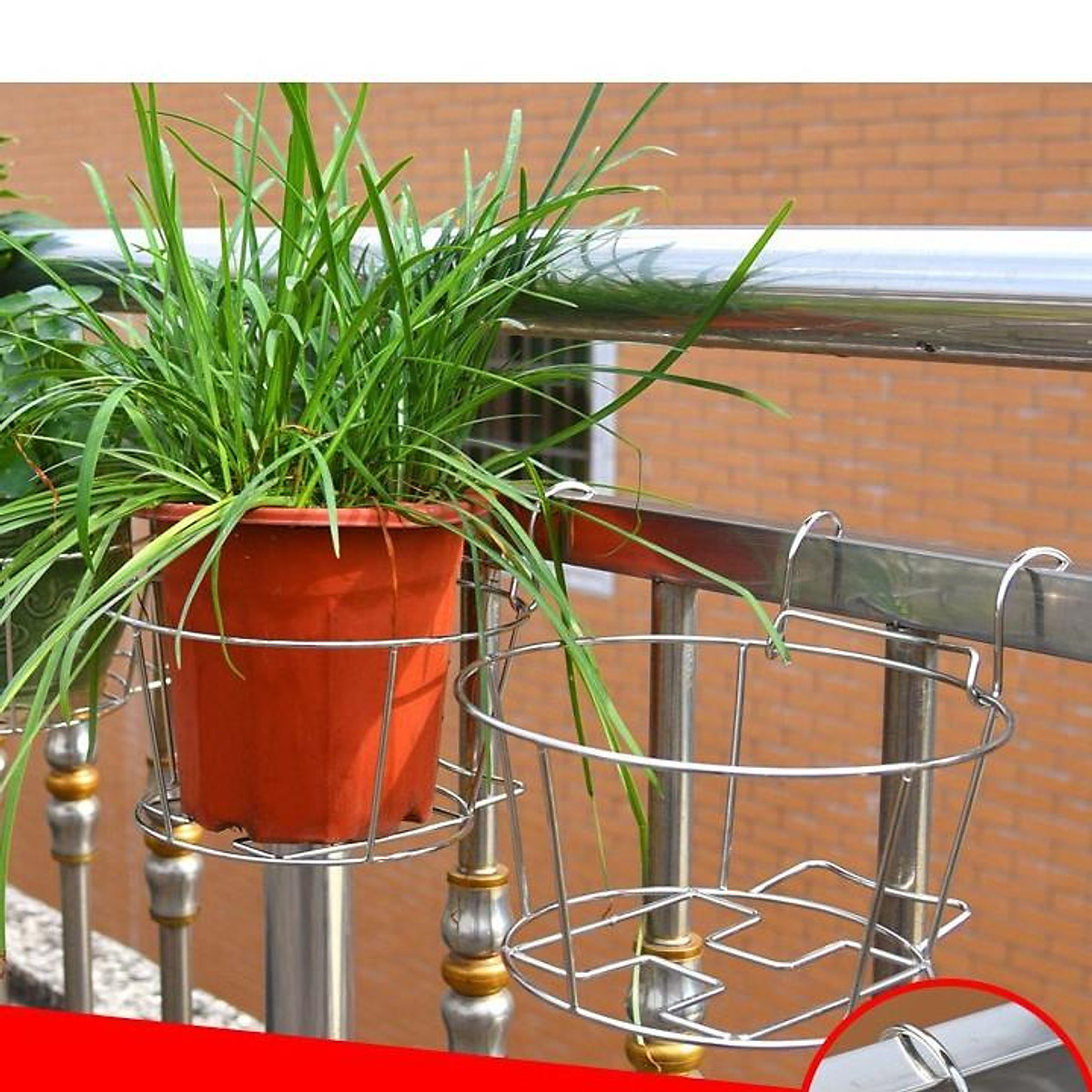 Giỏ Treo Cây Cảnh ở Ban Công Bằng Inox Cao Cấp, Móc Sắt Treo Chậu Cảnh ...