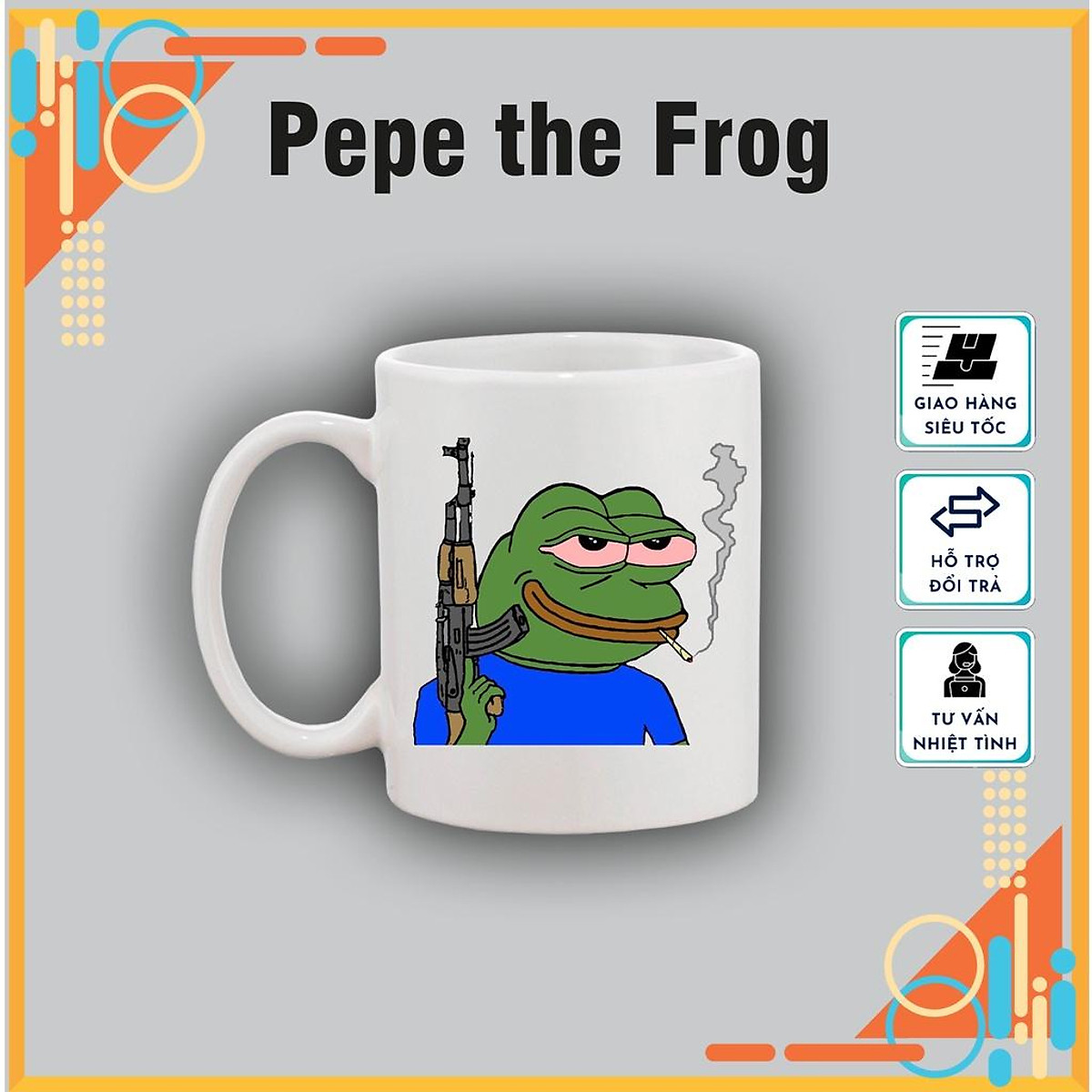 Mua Cốc sứ Ếch Pepe đáng yêu, cốc sứ in hình Ếch vozer dễ thương ...