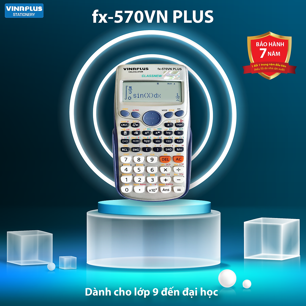 Máy tính học sinh Fx-570VN PLUS Phù Hợp Cho Học Sinh Lớp 6 Đến Đại Học, Bảo Hành 7 Năm