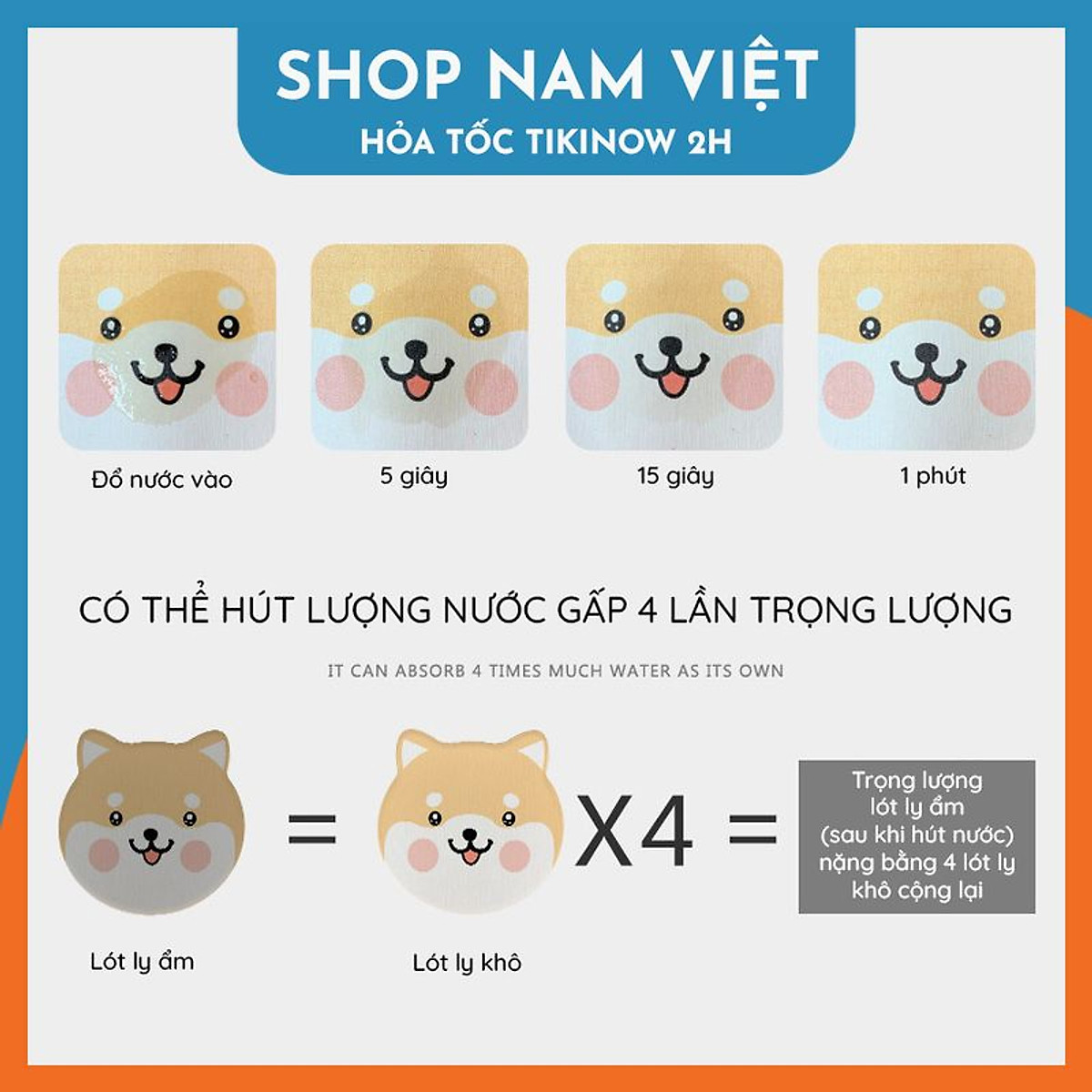 Miếng Lót Ly, Đế Lót Đá Xốp Diatomite Siêu Thấm Hút