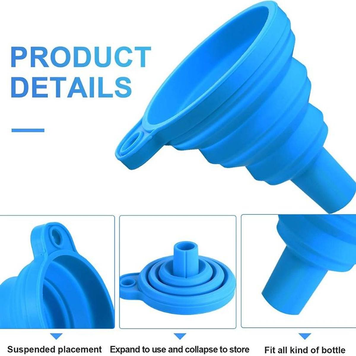Set 6 Phễu Silicone Có Thể Gấp Gọn Và Tái Sử Dụng