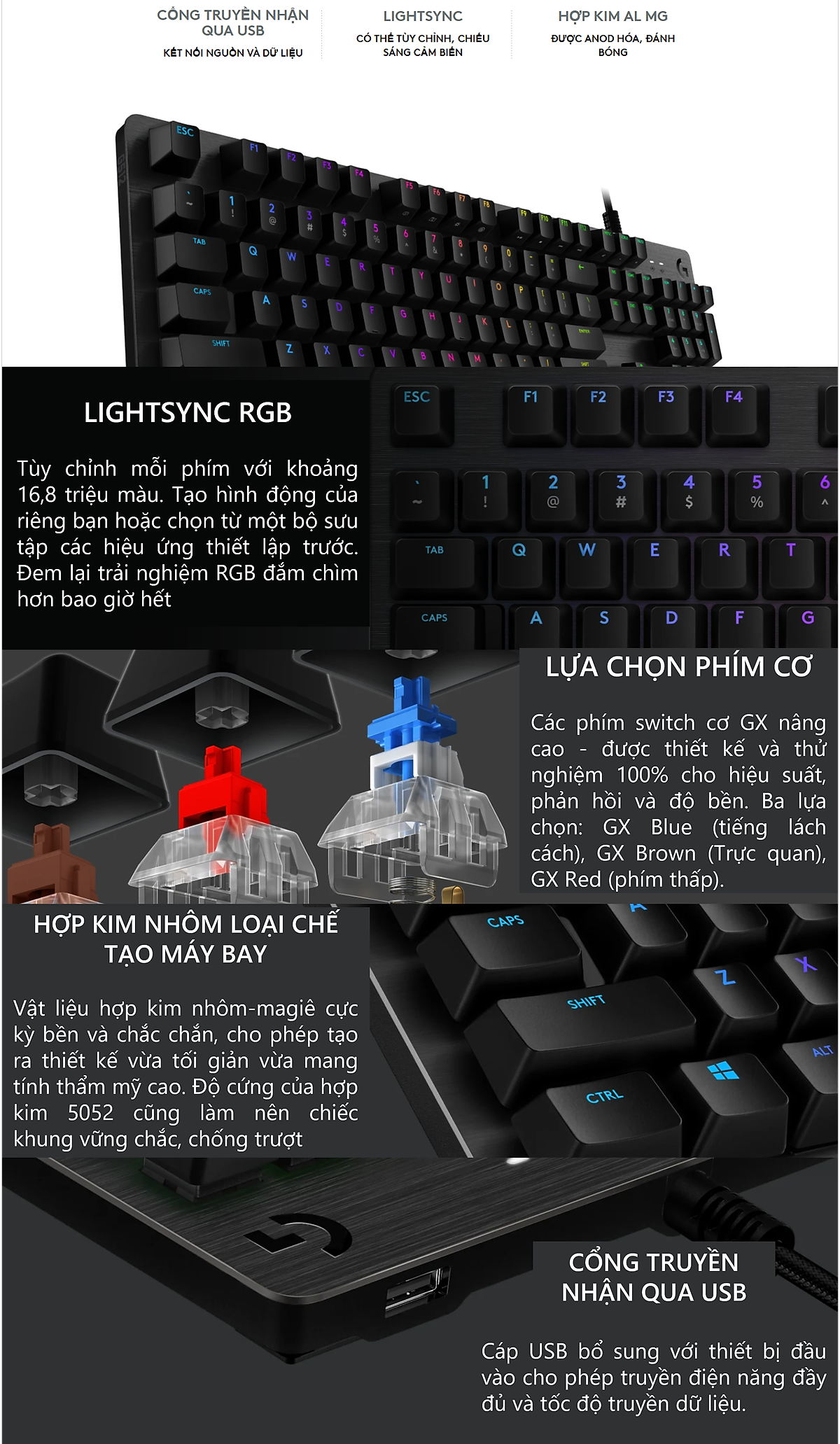 Bàn phím game cơ học Logitech G512 - Hàng chính hãng