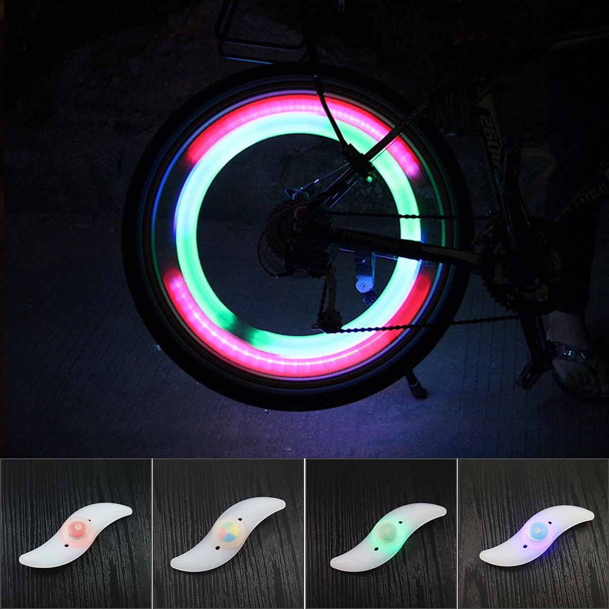 Đèn Led Gắn Tăm Căm Xe Đạp Trang Trí Đẹp Mắt Với Pin Cr2032 (bên trong) MaiLee