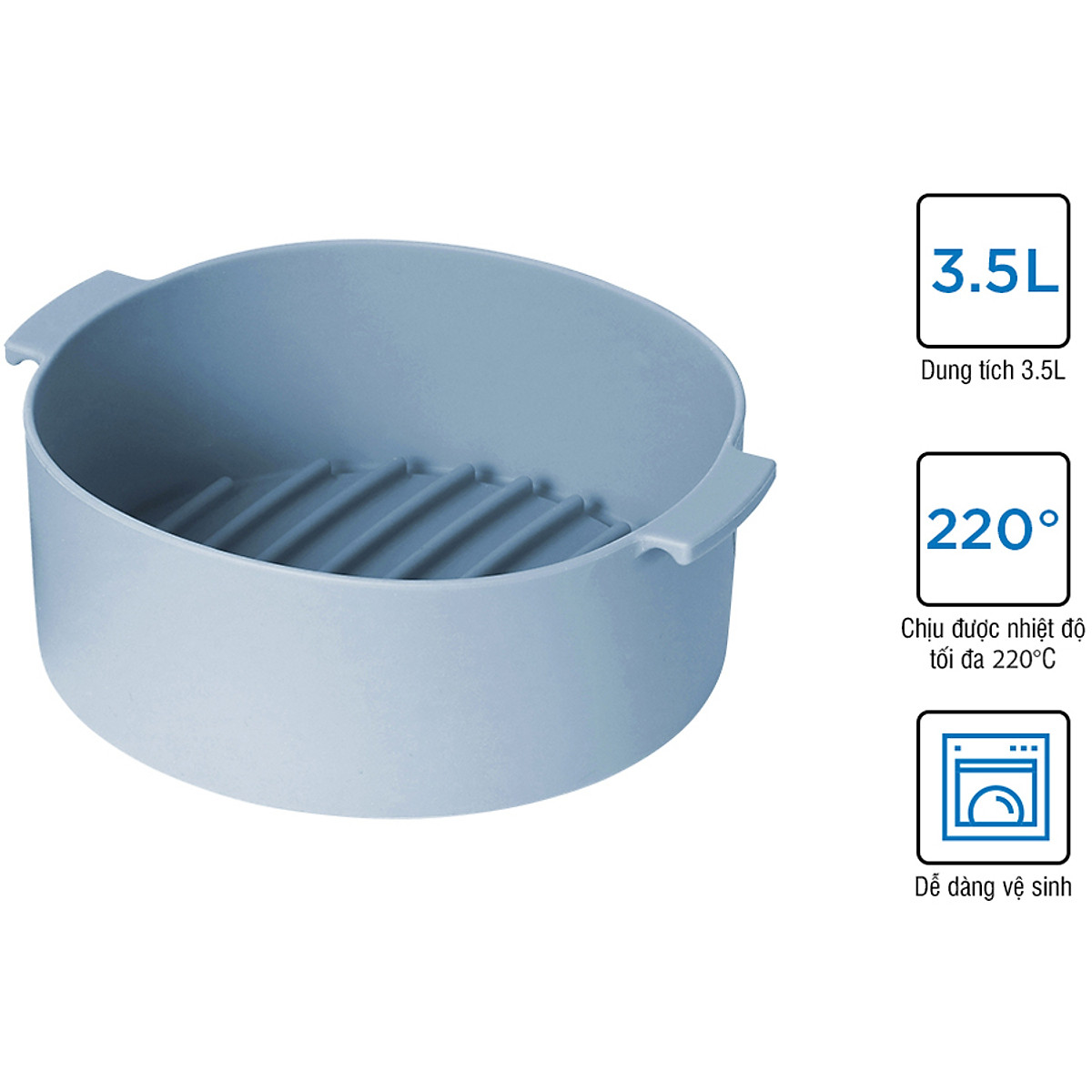 Khay Silicone Dành Cho Nồi Chiên Không Dầu Và Lò Vi Sóng Lock&Lock CKB003 - Hàng Chính Hãng