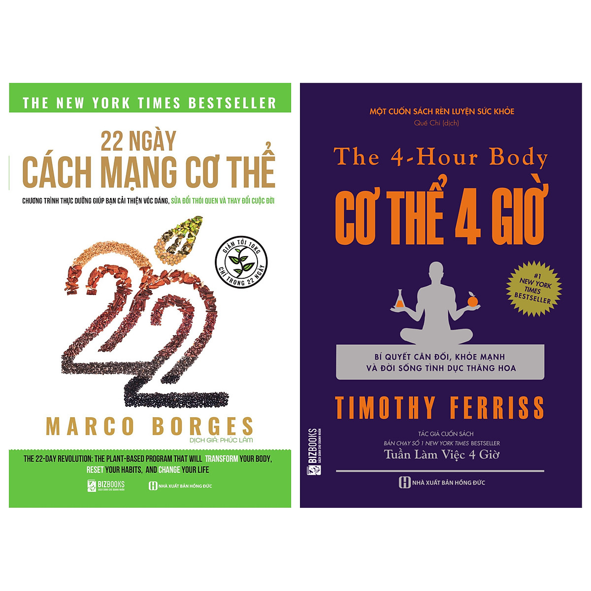 Combo 2 cuốn:22 Ngày Cách Mạng Cơ Thể và Cơ thể 4 giờ – Bí quyết cân đối khỏe mạnh và đời sống tình dục thăng hoa(tặng bookmark kim loại mạ vàng)