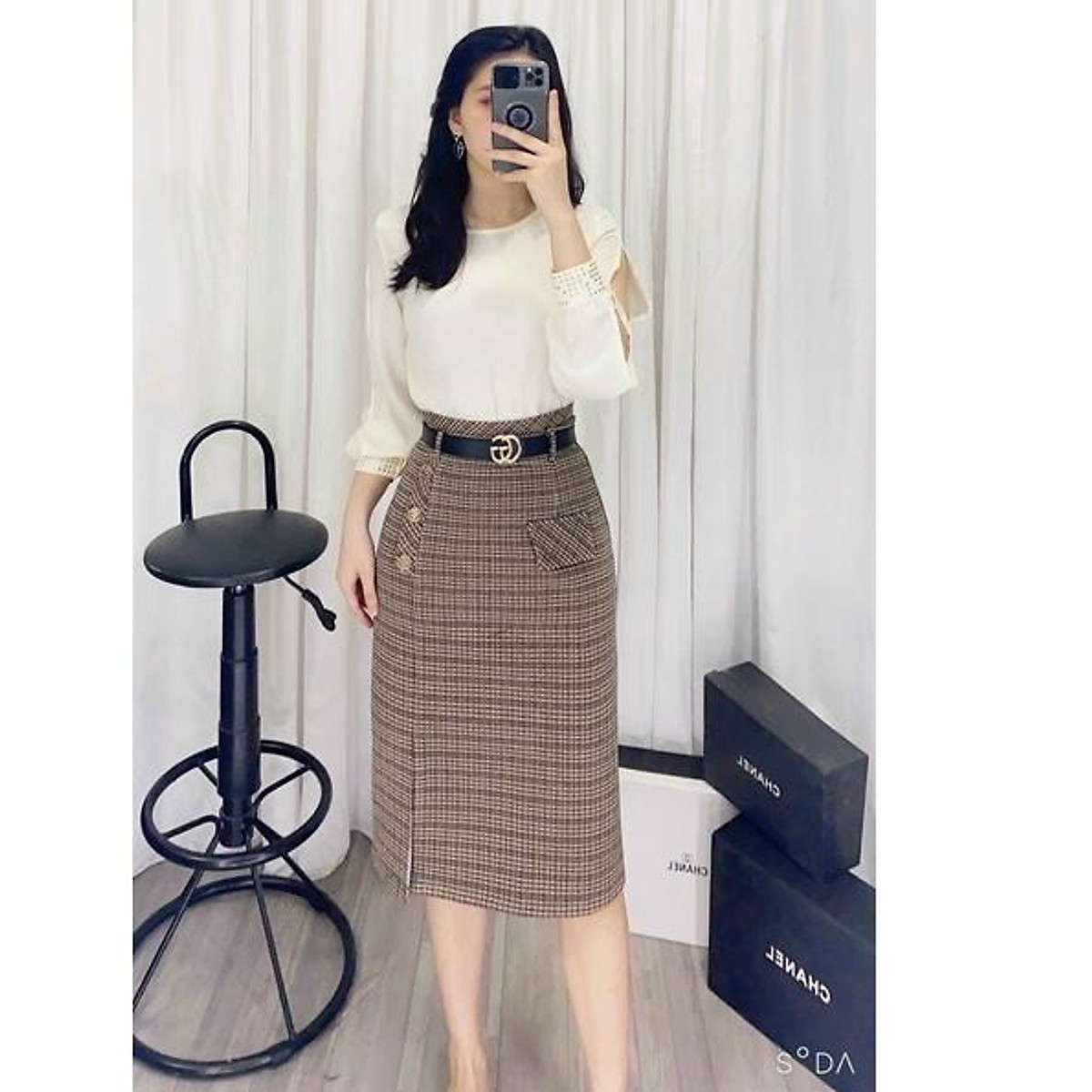 Khám phá hơn 68 chân váy bút chì caro siêu đỉnh  cdgdbentreeduvn