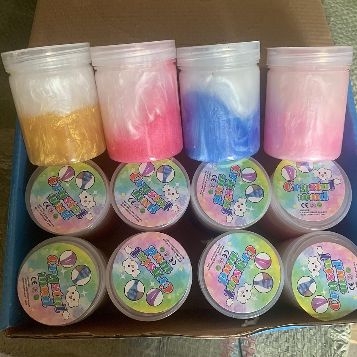 Slime cầu vồng mây bơ sữa mix 2 màu Đồ chơi chất nhầy ma thuật squishy