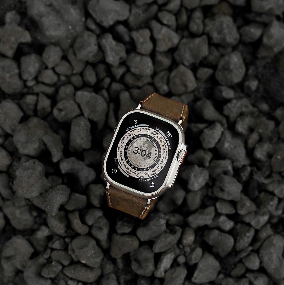 Dây da dành cho Apple Watch Ultra , chất liệu da bò, hiệu Khắc Tên - Hàng chính hãng