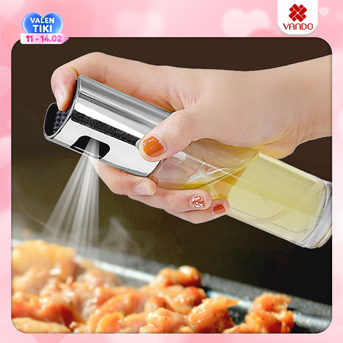 Chai xịt dầu 100ml bằng thủy tinh an toàn, bình xịt phun sương đa năng VANDO