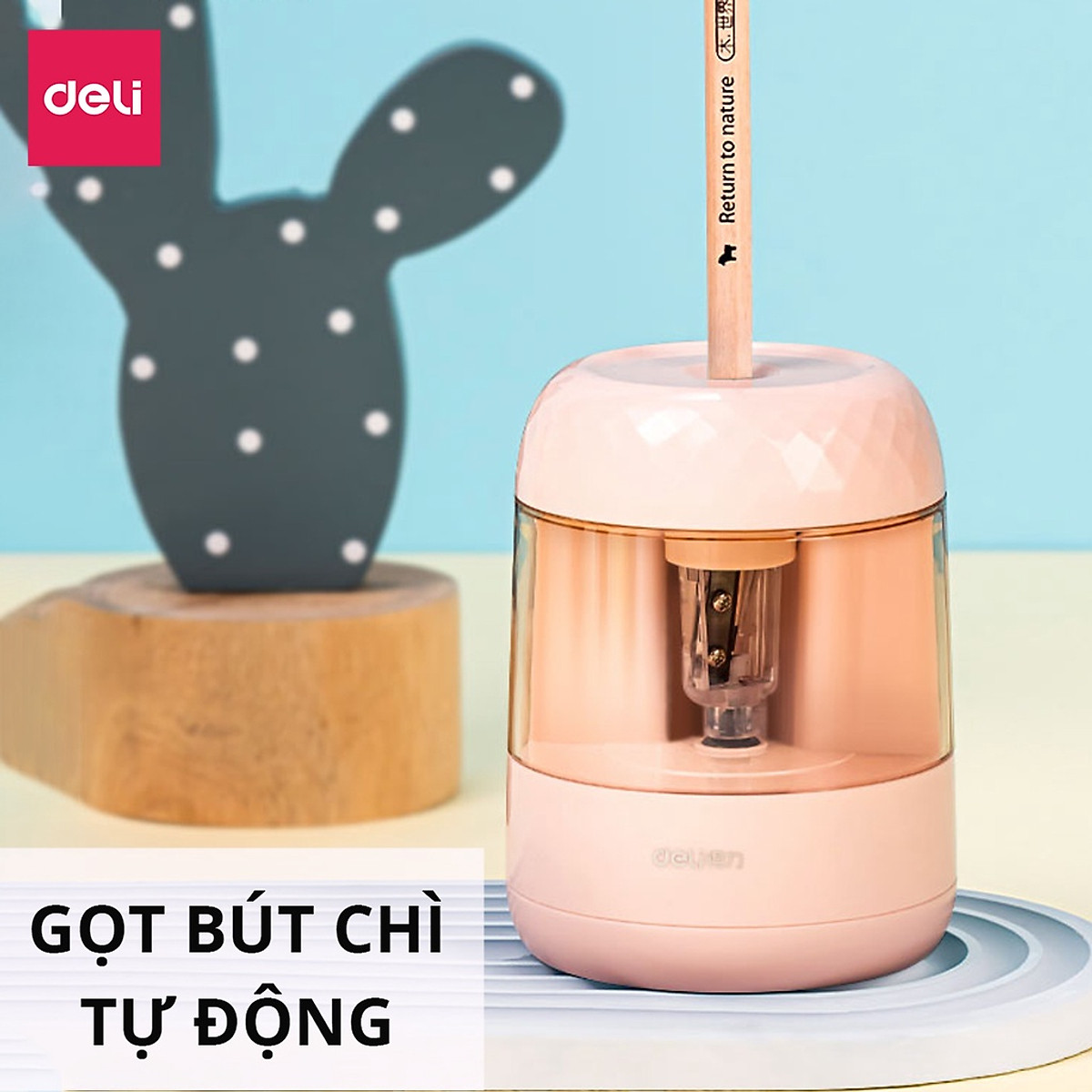 Gọt Bút Chì Điện Tự Động Deli - Tiện Lợi, An Toàn Và Bảo Vệ Người Dùng, Màu Sắc Hiện Đại Sang Trọng Học Sinh Văn Phòng - VA100