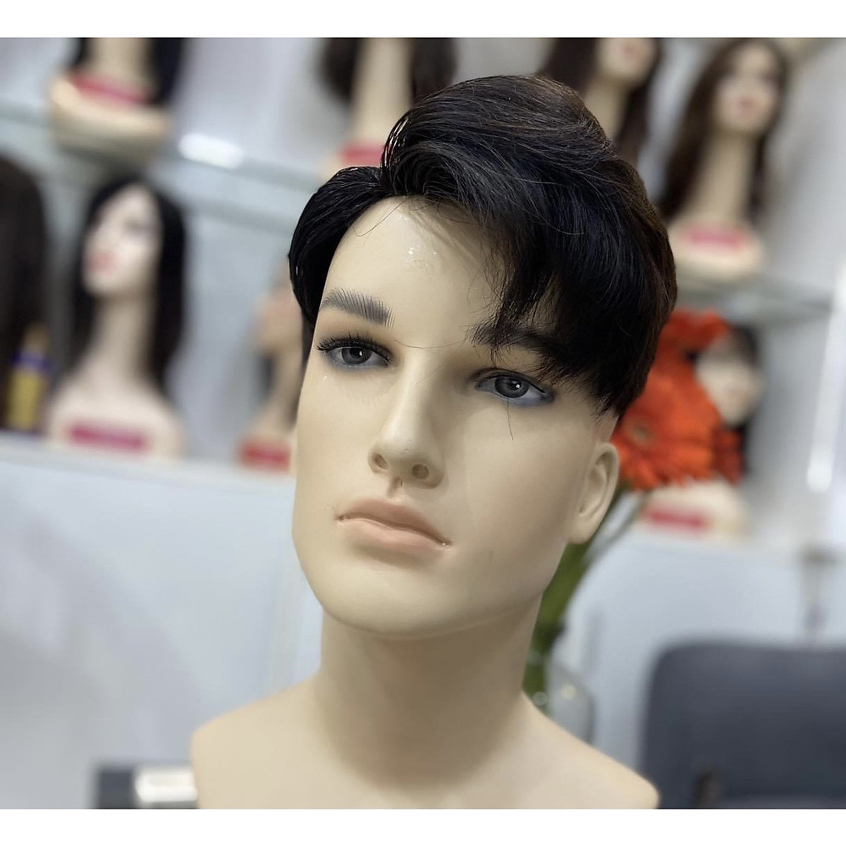 Mua Tóc giả nam Hàn Quốc nguyên đầu cao cấp làm bằng tơ mềm mượt như tóc  thật màu nâu  tặng kèm lưới ONLINE SHOPPING1102  Nâu tại TÓC GIẢ NEW