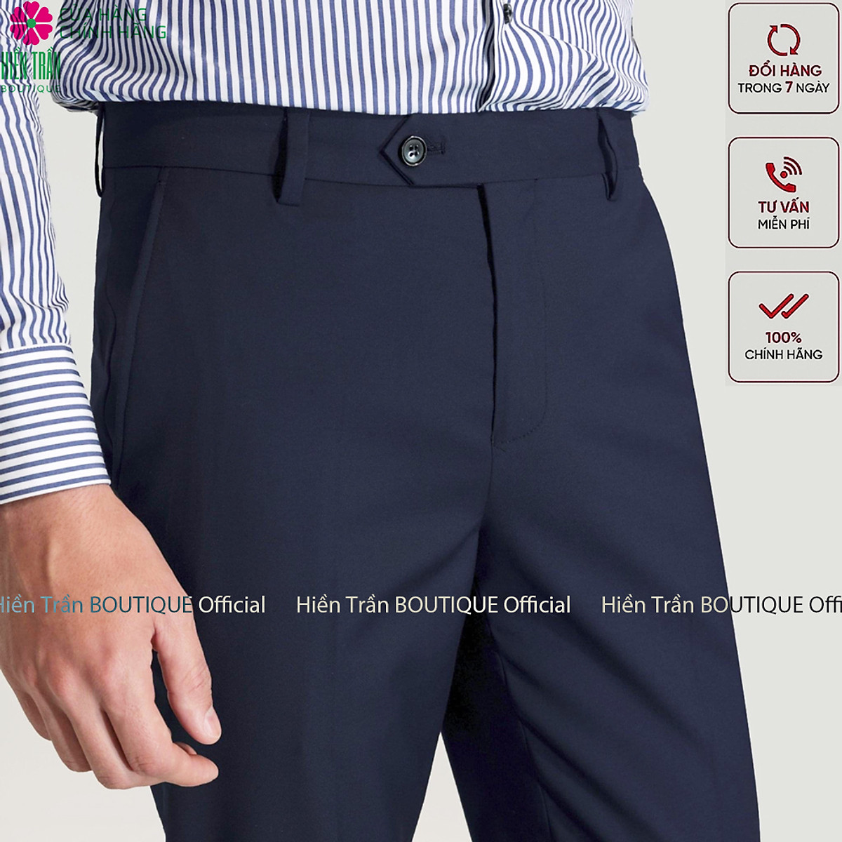 Quần âu nam Hiền Trần BOUTIQUE công sở chất vải chéo 79 cao cấp