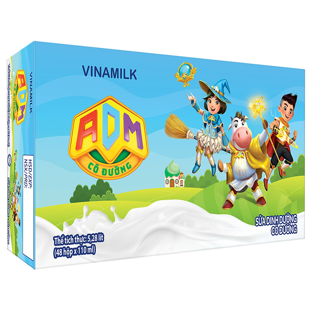Sữa dinh dưỡng Vinamilk ADM Có Đường - Thùng 48 hộp 110ml