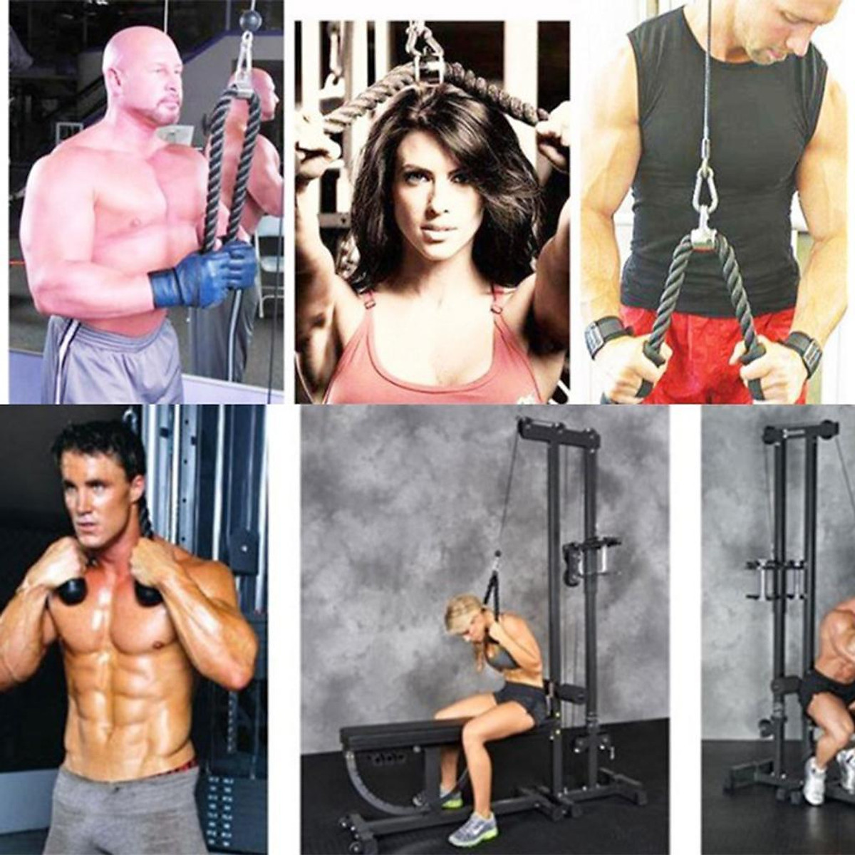 Machine Biceps Rope High Strength Tricep Biceps Rope Pull Down Handle, Easy to Non-Slip ...