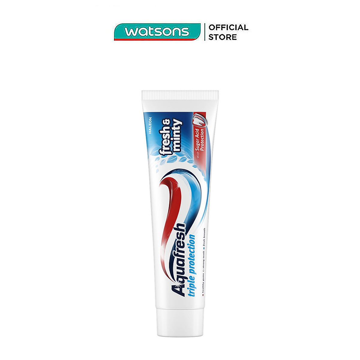 Kem Đánh Răng Bạc Hà Bảo Vệ Răng Khỏi Axit Suốt 24 Giờ Aquafresh Triple Protection Fresh&Minty 100ml