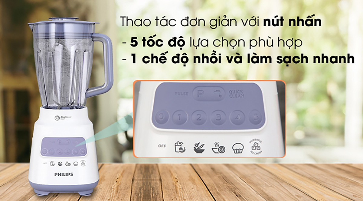Máy xay sinh tố Philips HR2221/00 (700W) - Hàng Chính Hãng