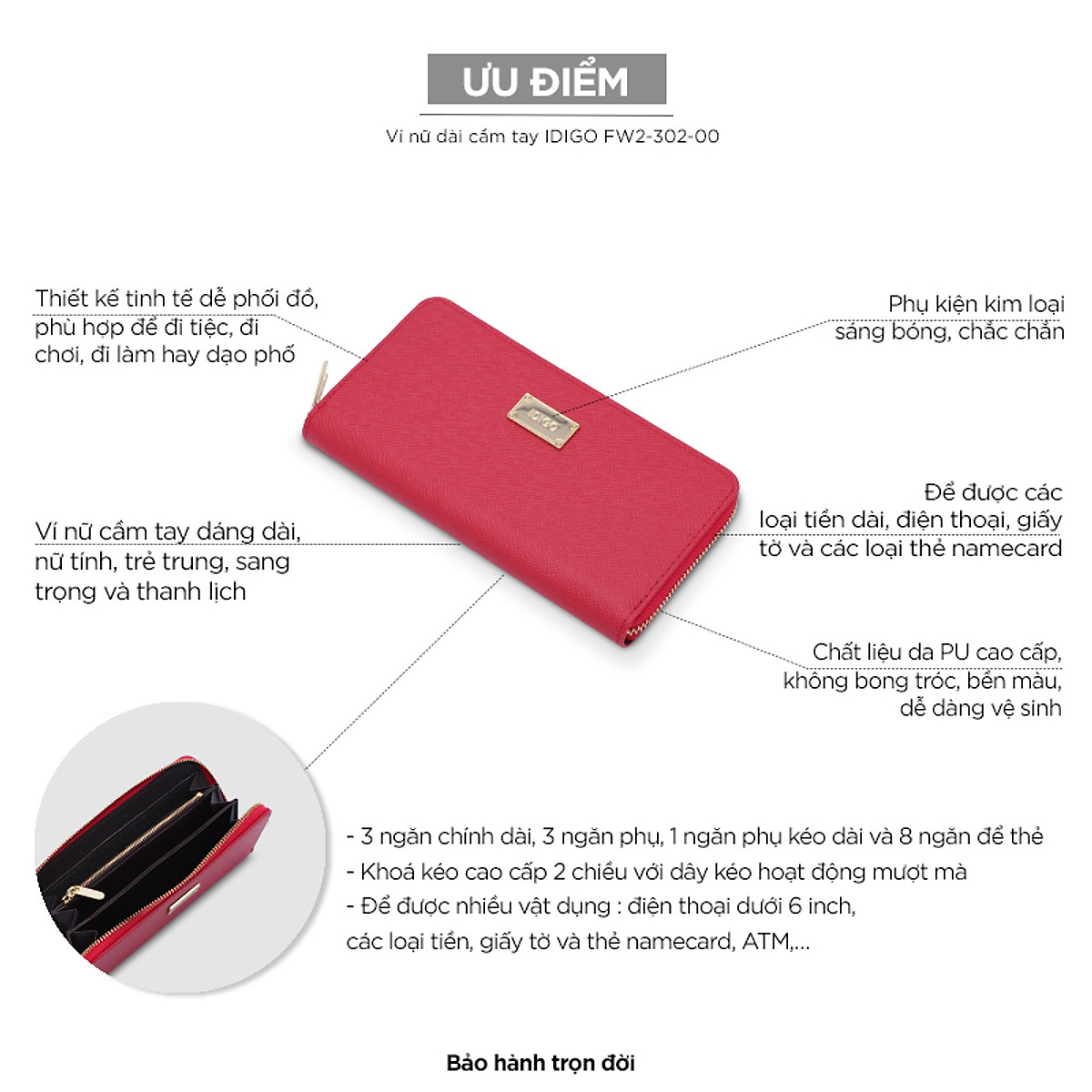 Ví nữ IDIGO FW2-302-00