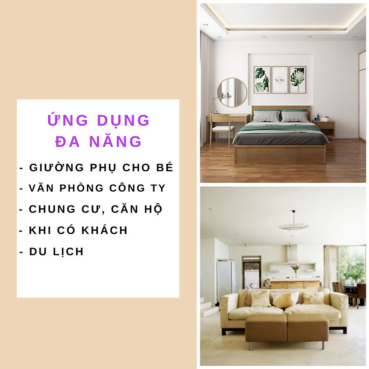 Giường gấp ba khúc Nikita GB75