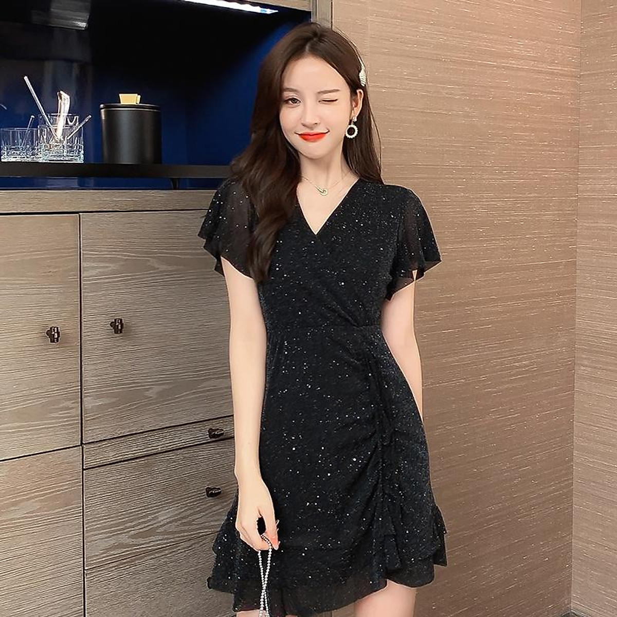 Váy thiết kế Chloe bling tay dài 18  CHLOE DESIGN