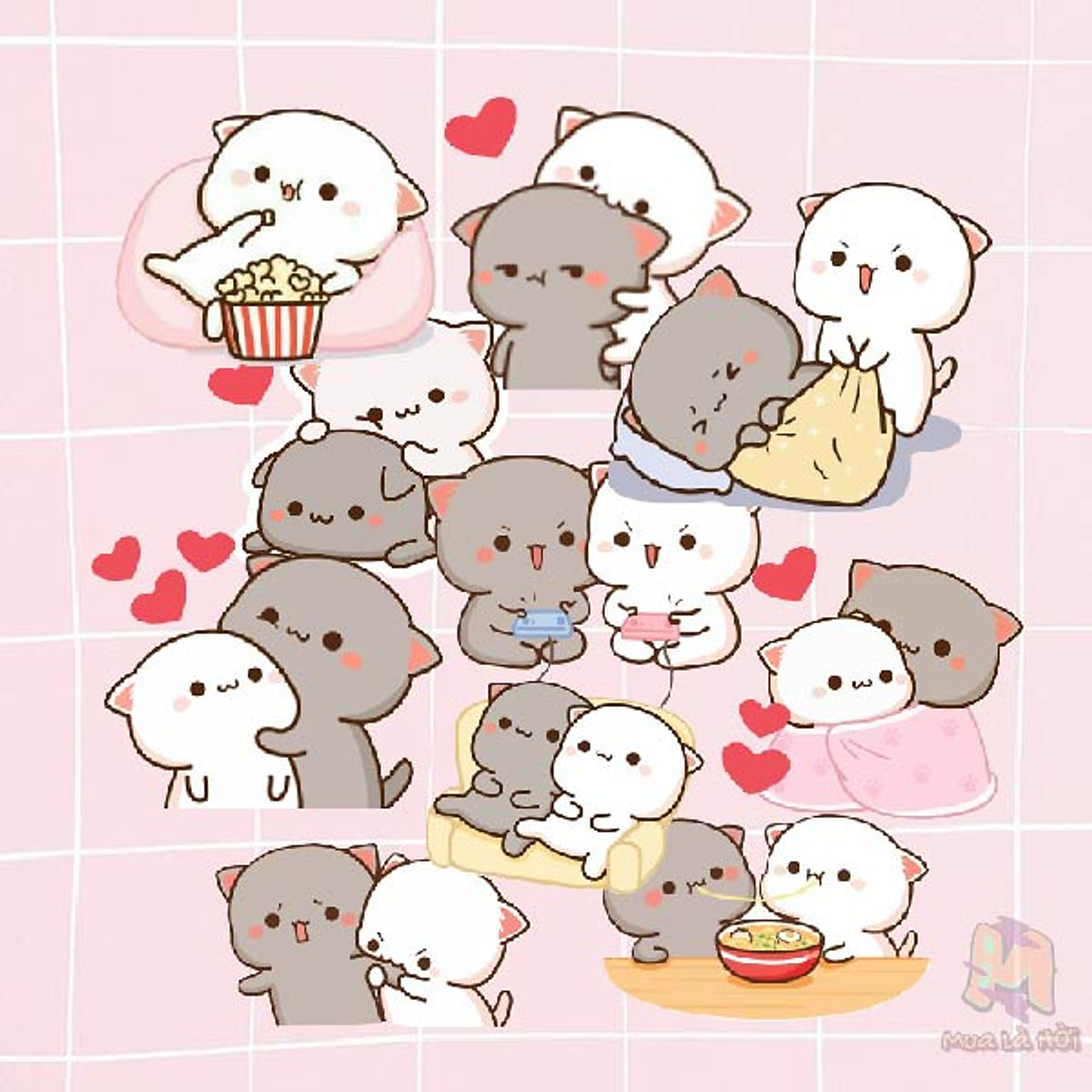 CUTE AESTHETIC MOCHI Cats Peach and Goma App Icons 150  Etsy Video  Video  Wallpaper iphone cute Iphone wallpaper Kawaii wallpaper