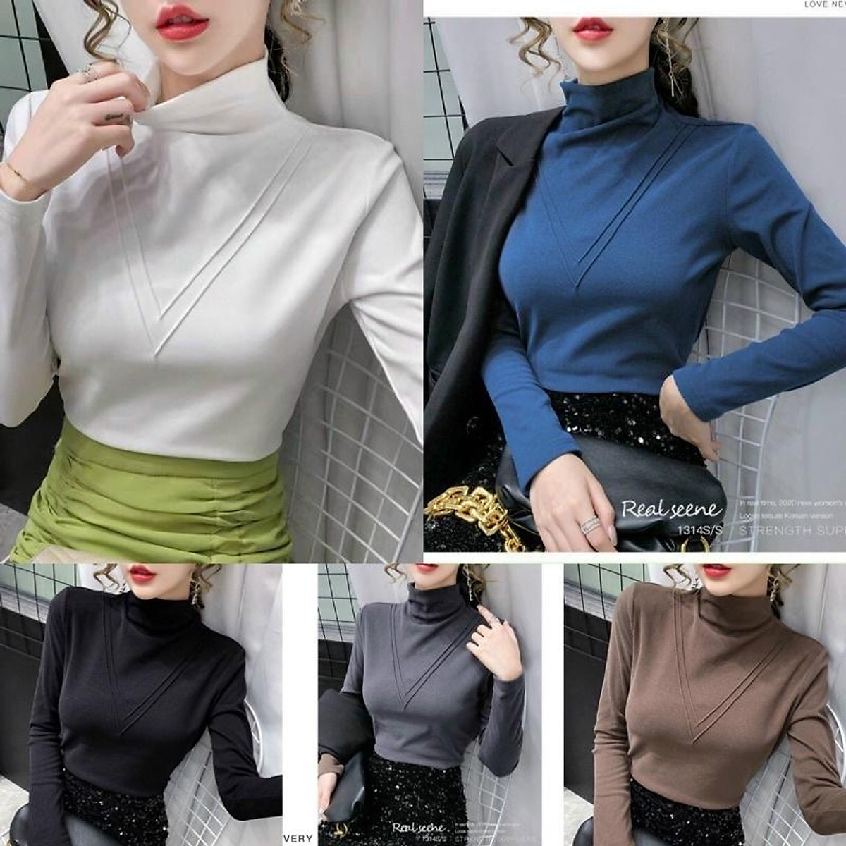 BÁN SỈ ÁO GIỮ NHIỆT CHỮ V 5 MÀU NỮ